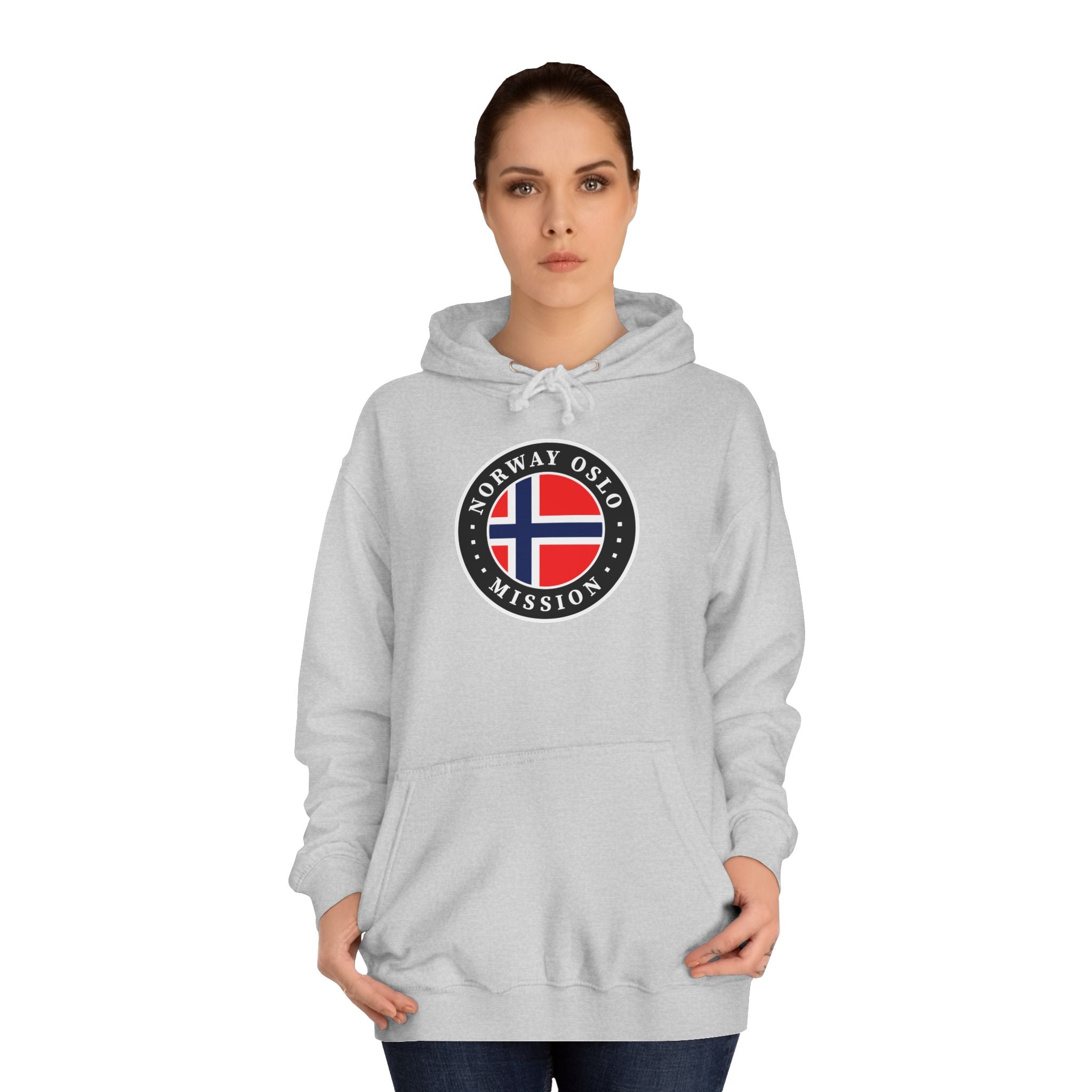 Norway Oslo Mission Flag Logo (Black Border) College Hoodie - Mission Wishlist - LDS Missionary Gift Store