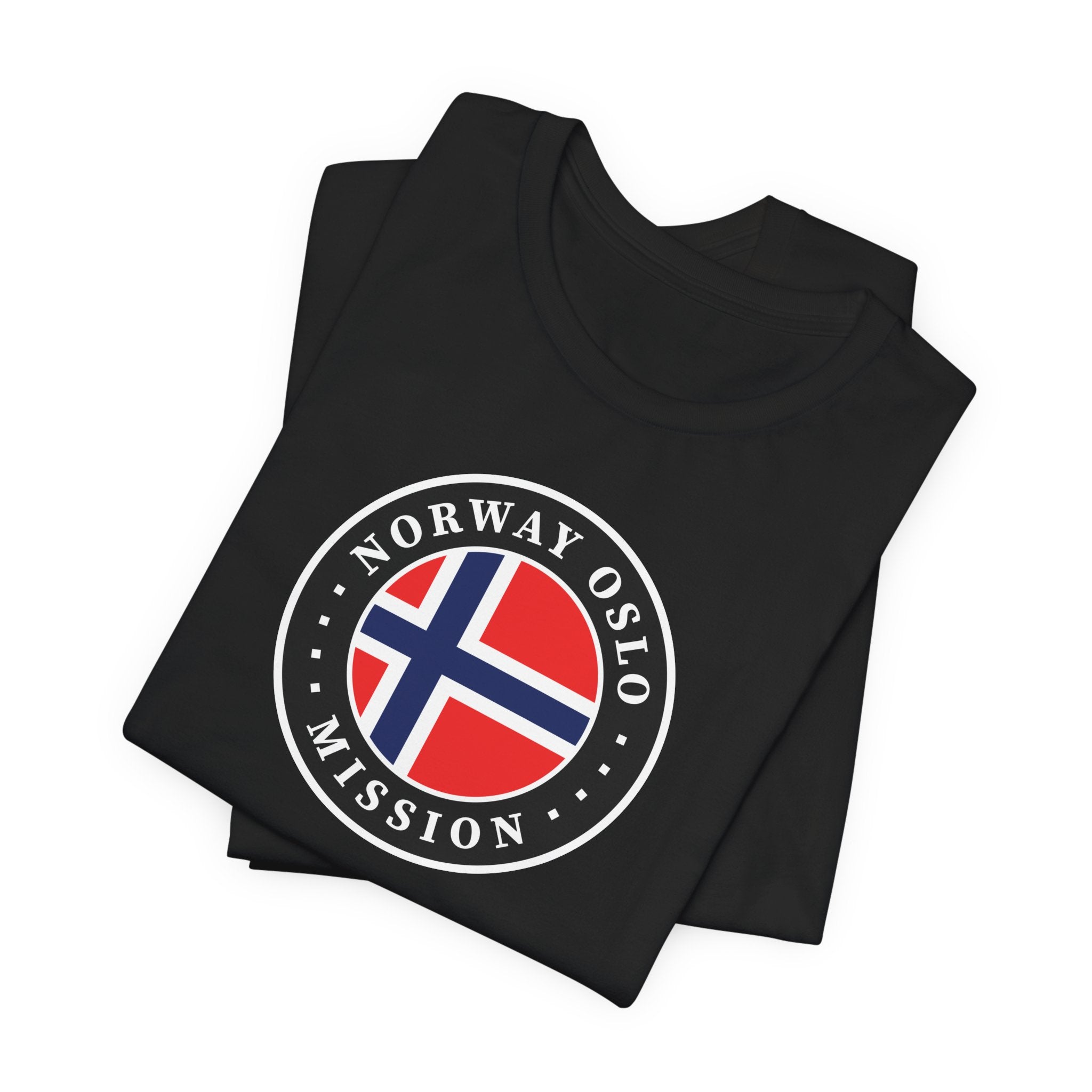 Norway Oslo Mission Flag Logo (Black Border) T-shirt - Mission Wishlist - LDS Missionary Gift Store