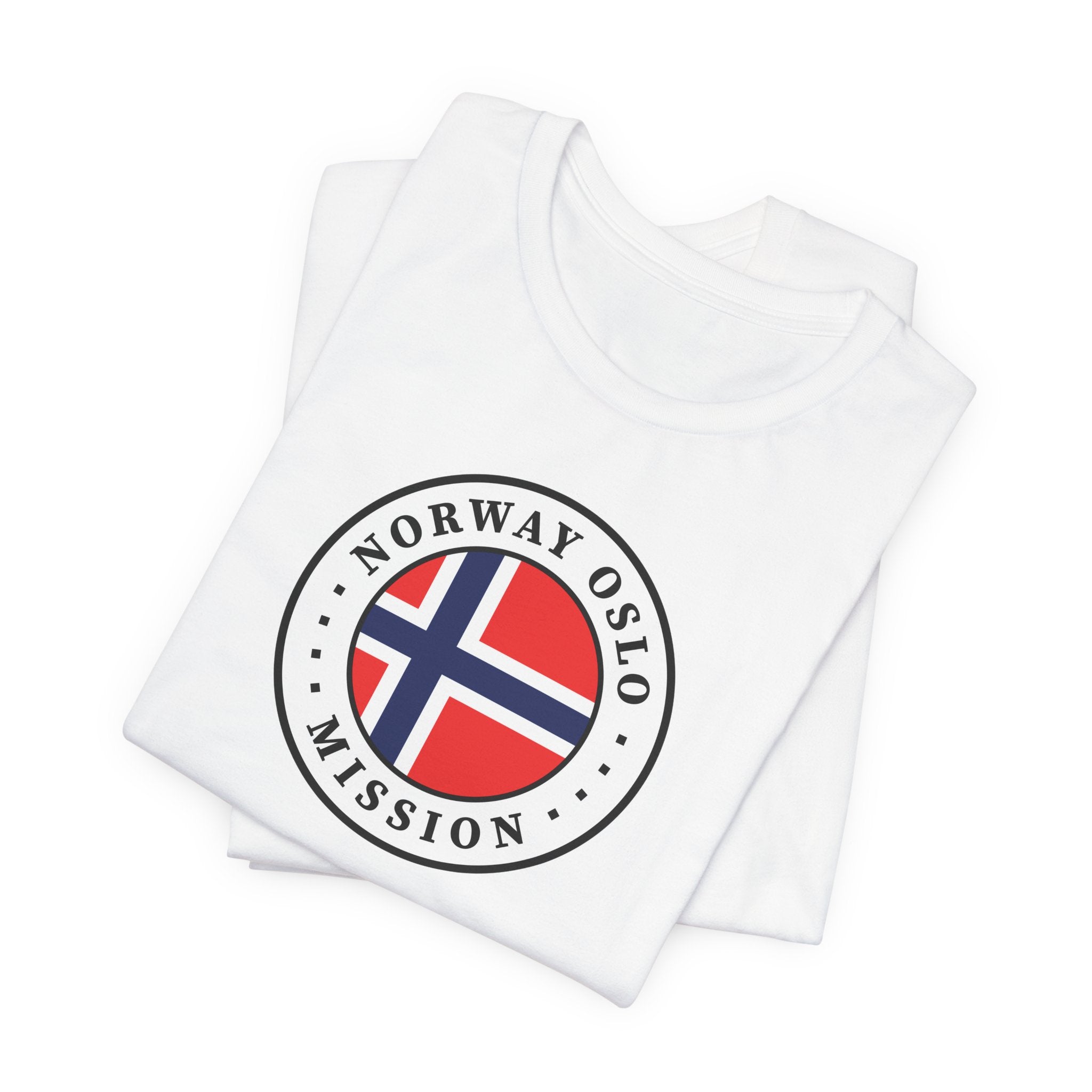 Norway Oslo Mission Flag Logo (White Border) T-shirt - Mission Wishlist - LDS Missionary Gift Store
