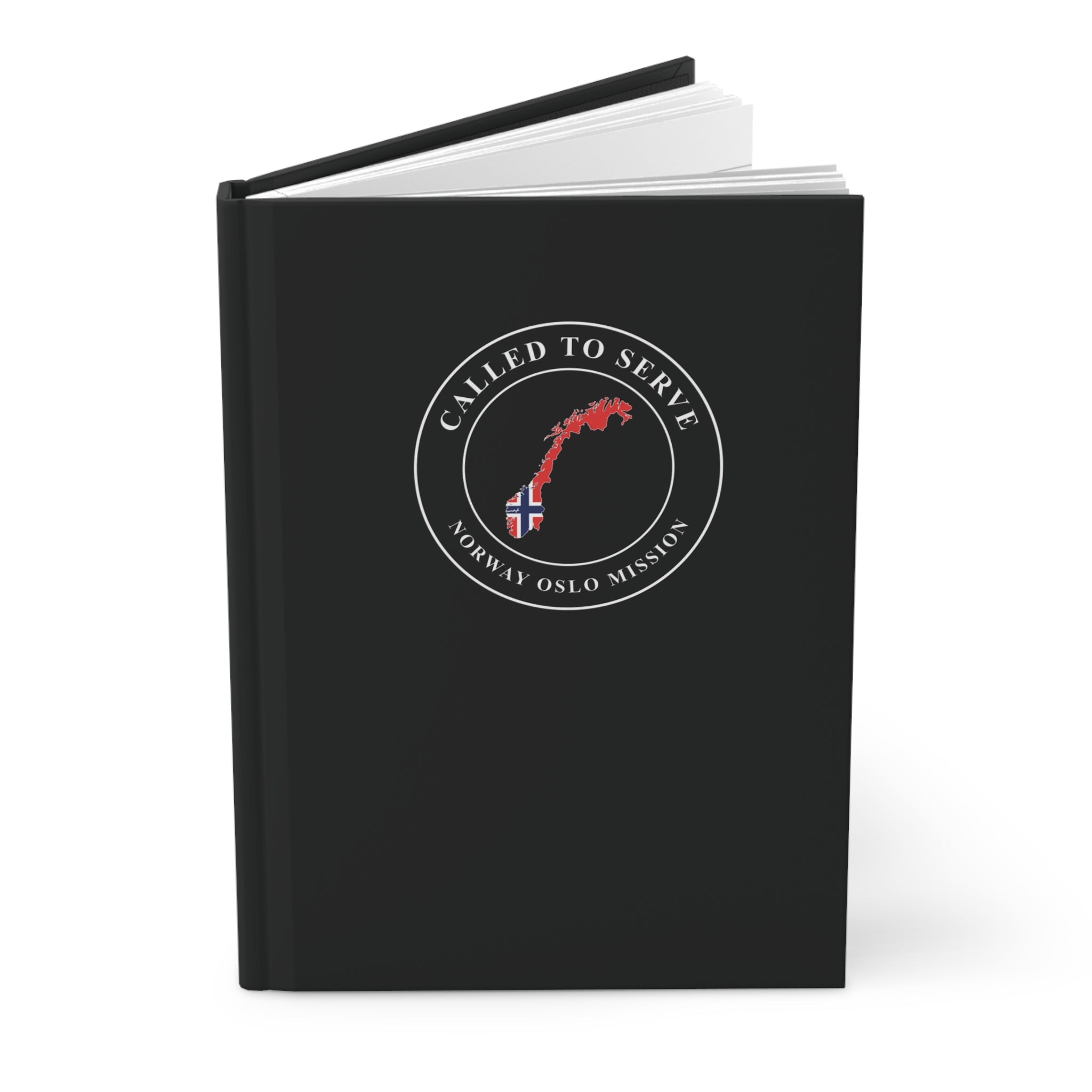 Norway Oslo Mission Flag Map Called to Serve Black Hardcover Journal Matte - Latter-Day Saint LDS Missionary Gift - Book of Mormon