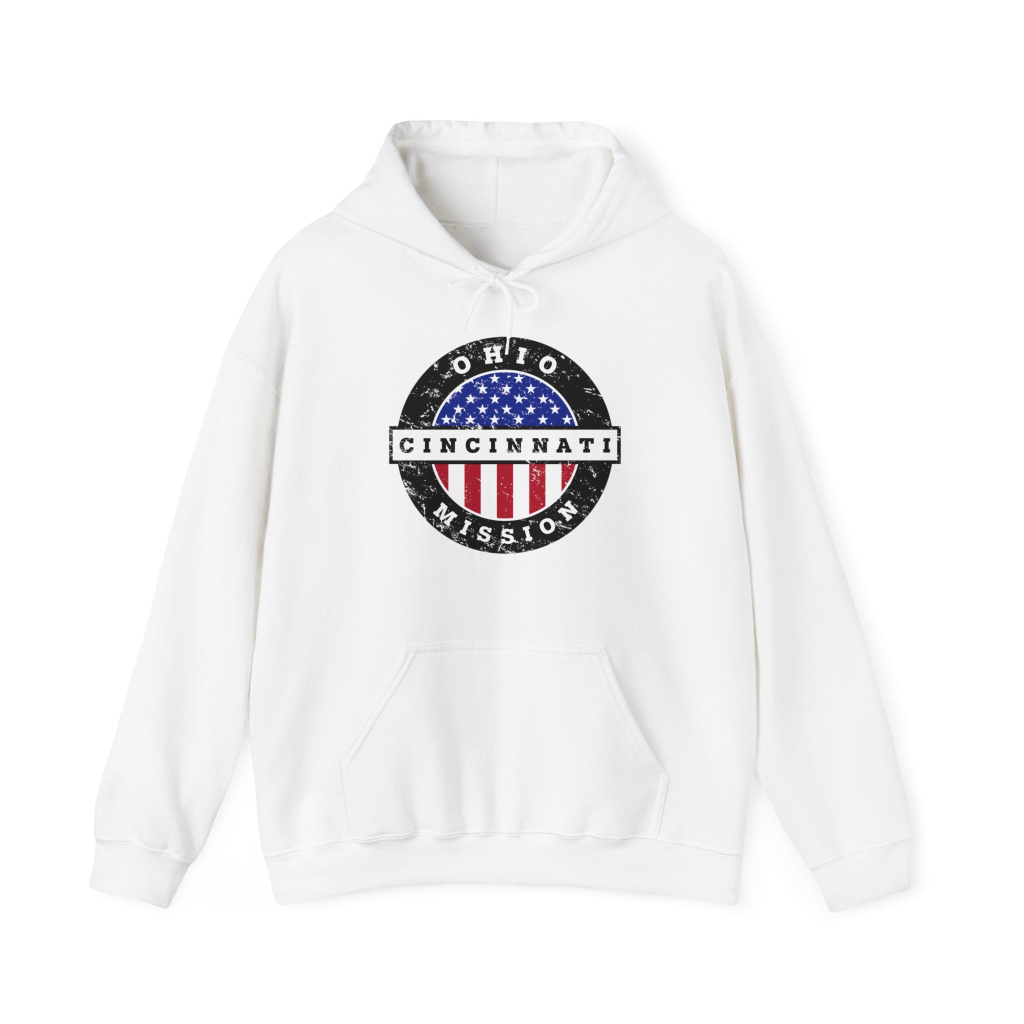 Ohio Cincinnati Mission Circular USA Flag Hoodie - Latter-Day Saint LDS Missionary Gift - Book of Mormon