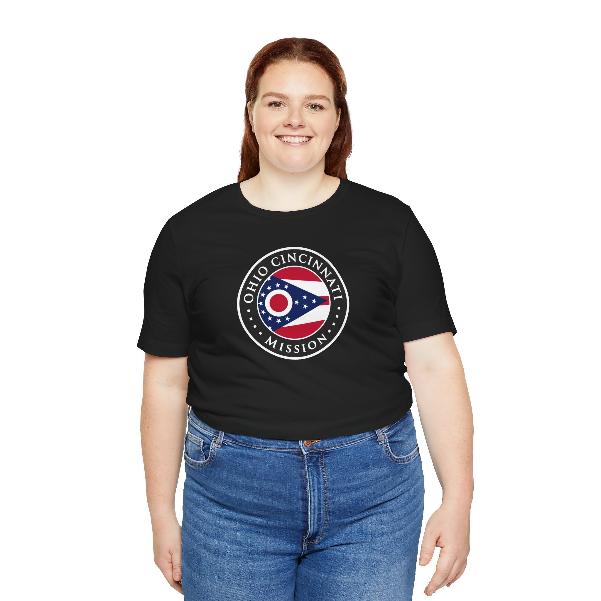 Ohio Cincinnati Mission Flag Logo (Black Border) T-shirt - Mission Wishlist - LDS Missionary Gift Store