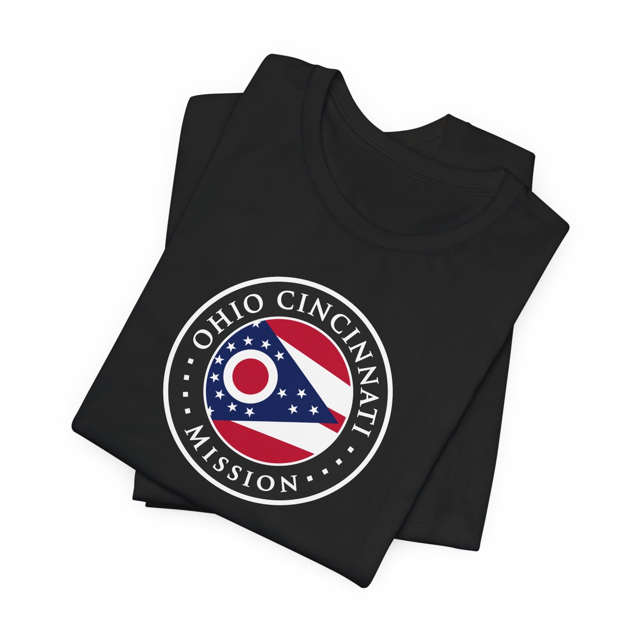Ohio Cincinnati Mission State Flag Logo (Black Border) T-shirt - Mission Wishlist - LDS Missionary Gift Store