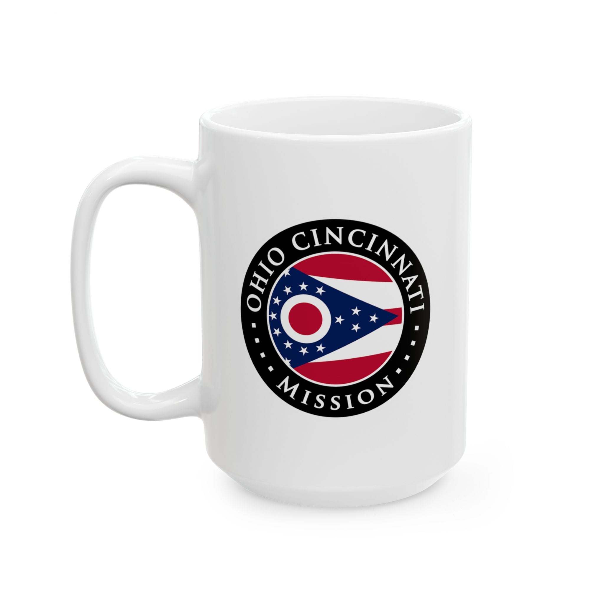 Ohio Cincinnati Mission State Flag Logo Ceramic Mug White - Mission Wishlist - LDS Missionary Gift Store