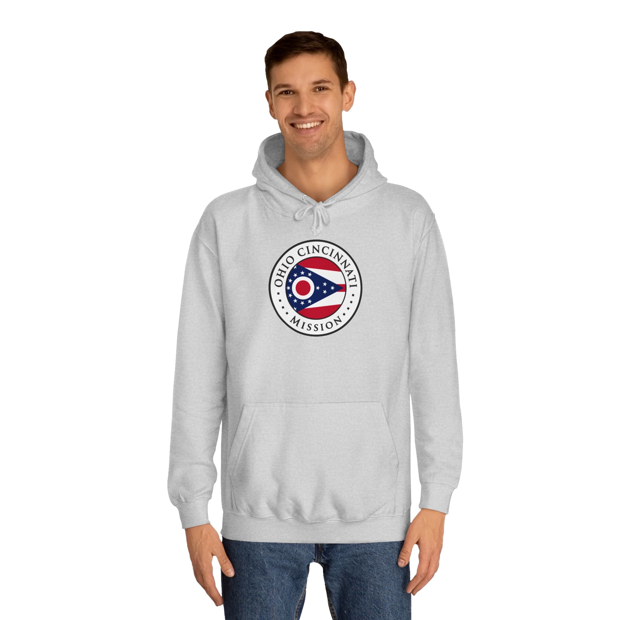 Ohio Cincinnati Mission State Flag Logo (White Border) College Hoodie - Mission Wishlist - LDS Missionary Gift Store