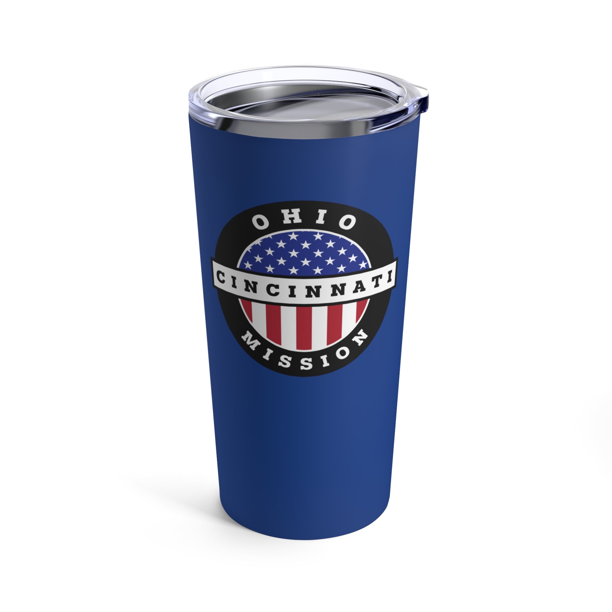 Ohio Cincinnati Mission USA Flag Logo Tumbler 20oz Blue - Mission Wishlist - LDS Missionary Gift Store