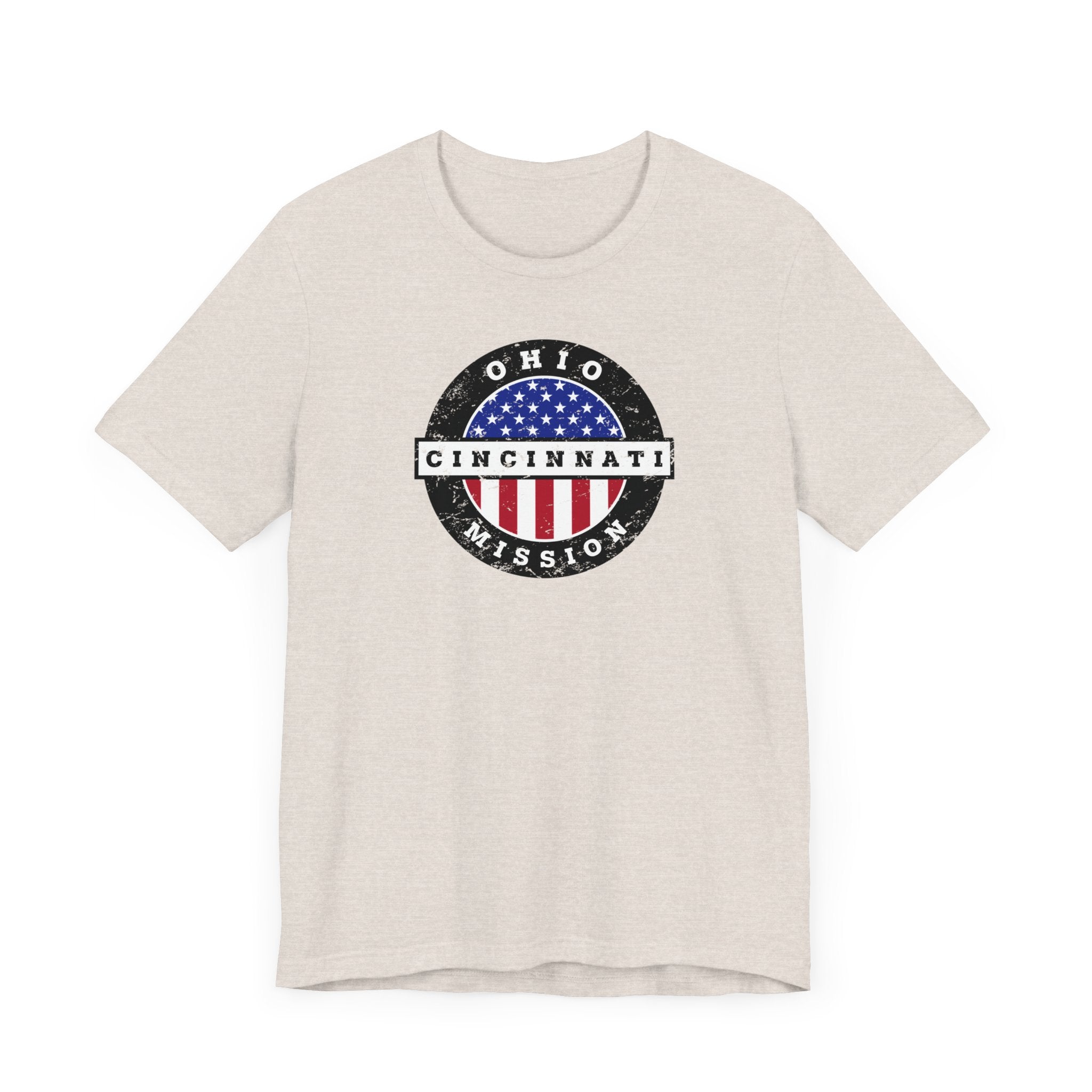 Ohio Cincinnati Mission Vintage Circular USA Flag T-Shirt - Mission Wishlist - LDS Missionary Gift Store