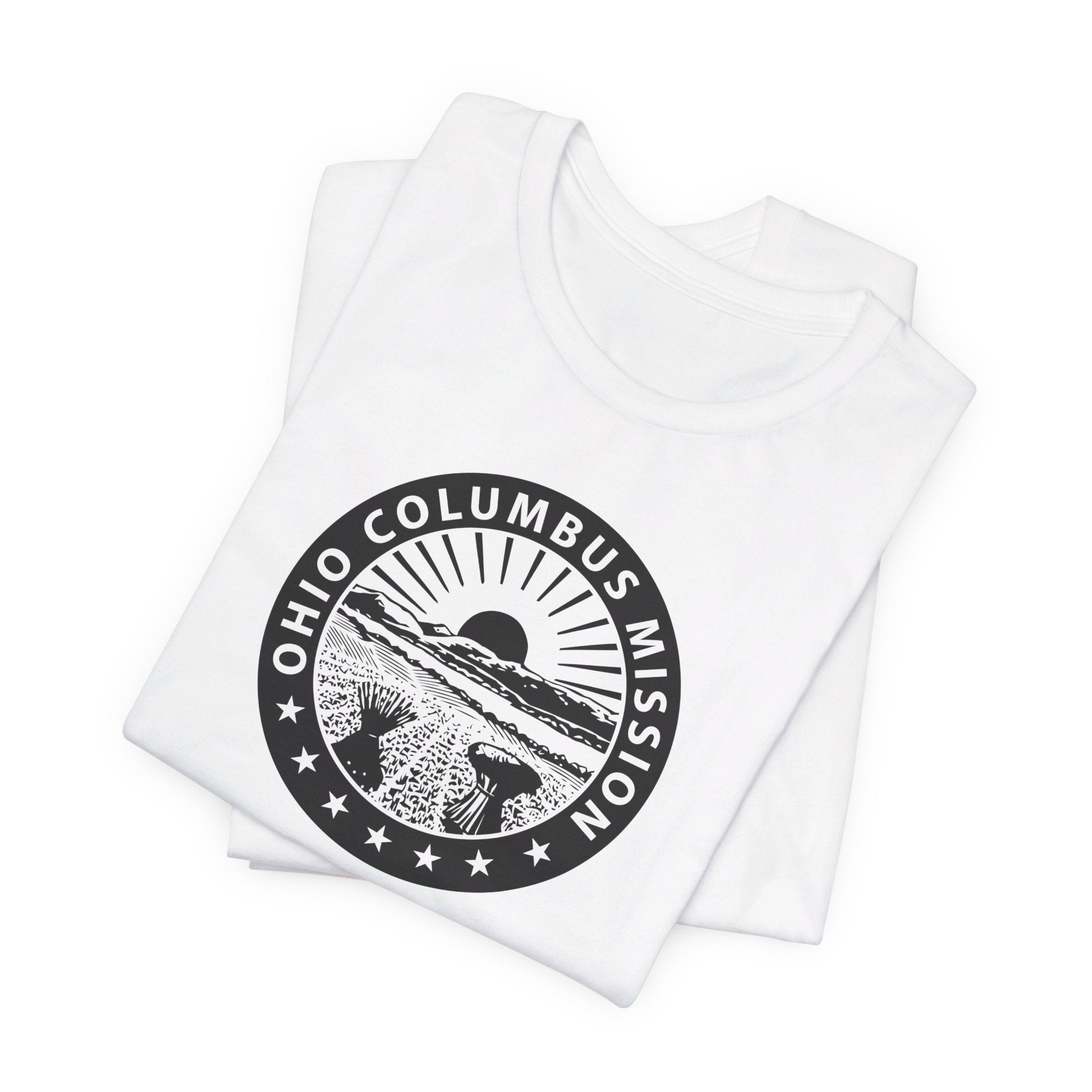Ohio Columbus Mission Circular Monochrome Logo T-Shirt - Mission Wishlist - LDS Missionary Gift Store