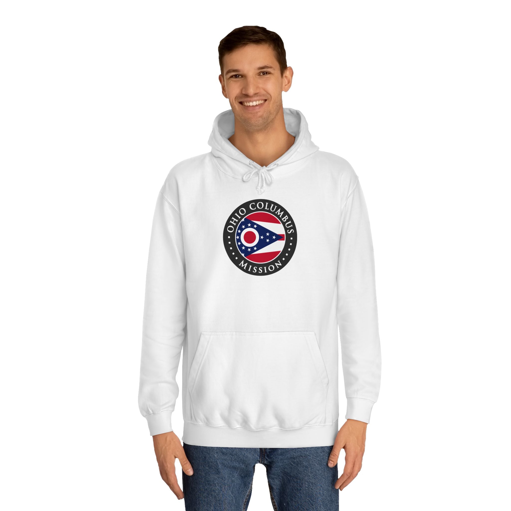 Ohio Columbus Mission State Flag Logo (Black Border) College Hoodie - Mission Wishlist - LDS Missionary Gift Store