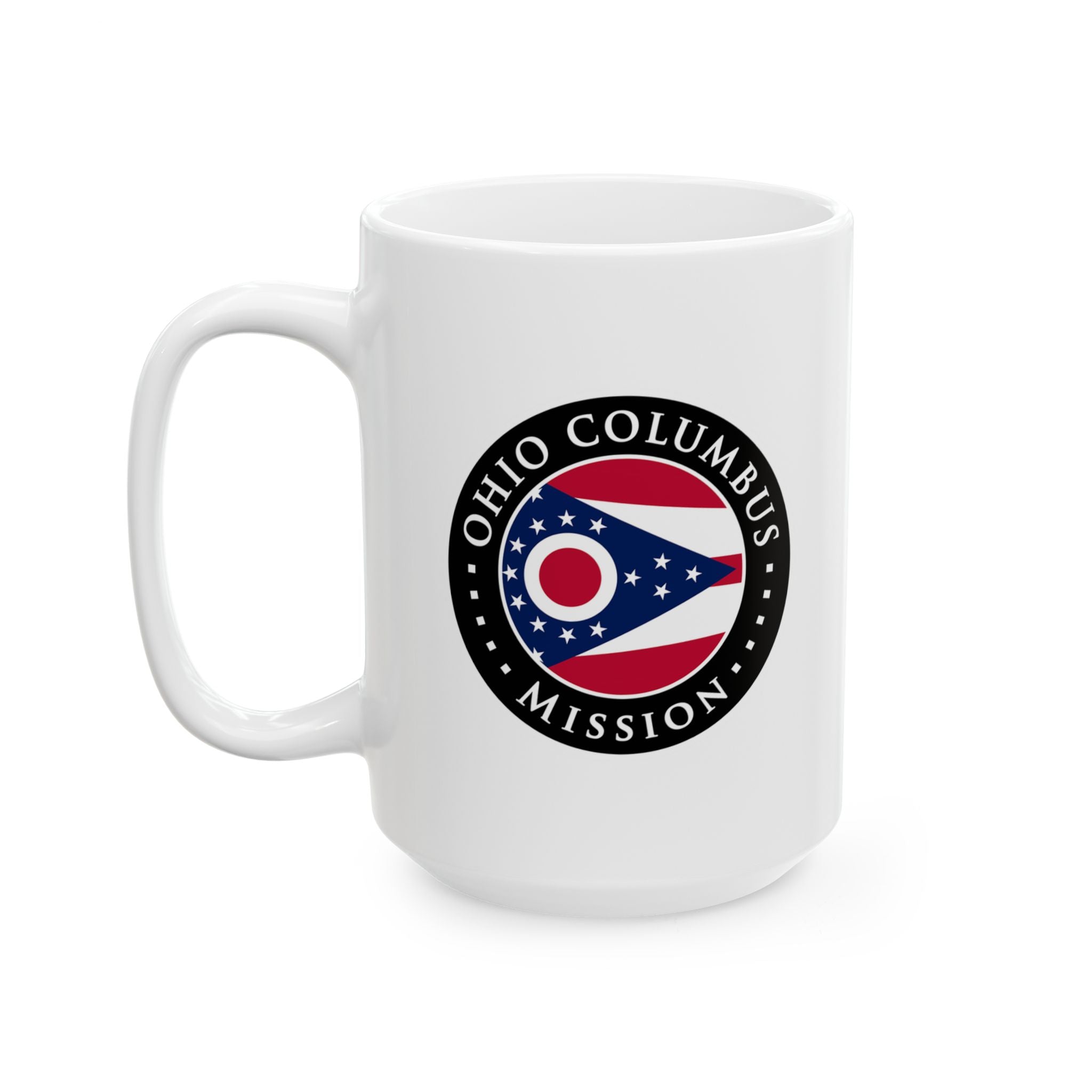 Ohio Columbus Mission State Flag Logo Ceramic Mug White - Mission Wishlist - LDS Missionary Gift Store