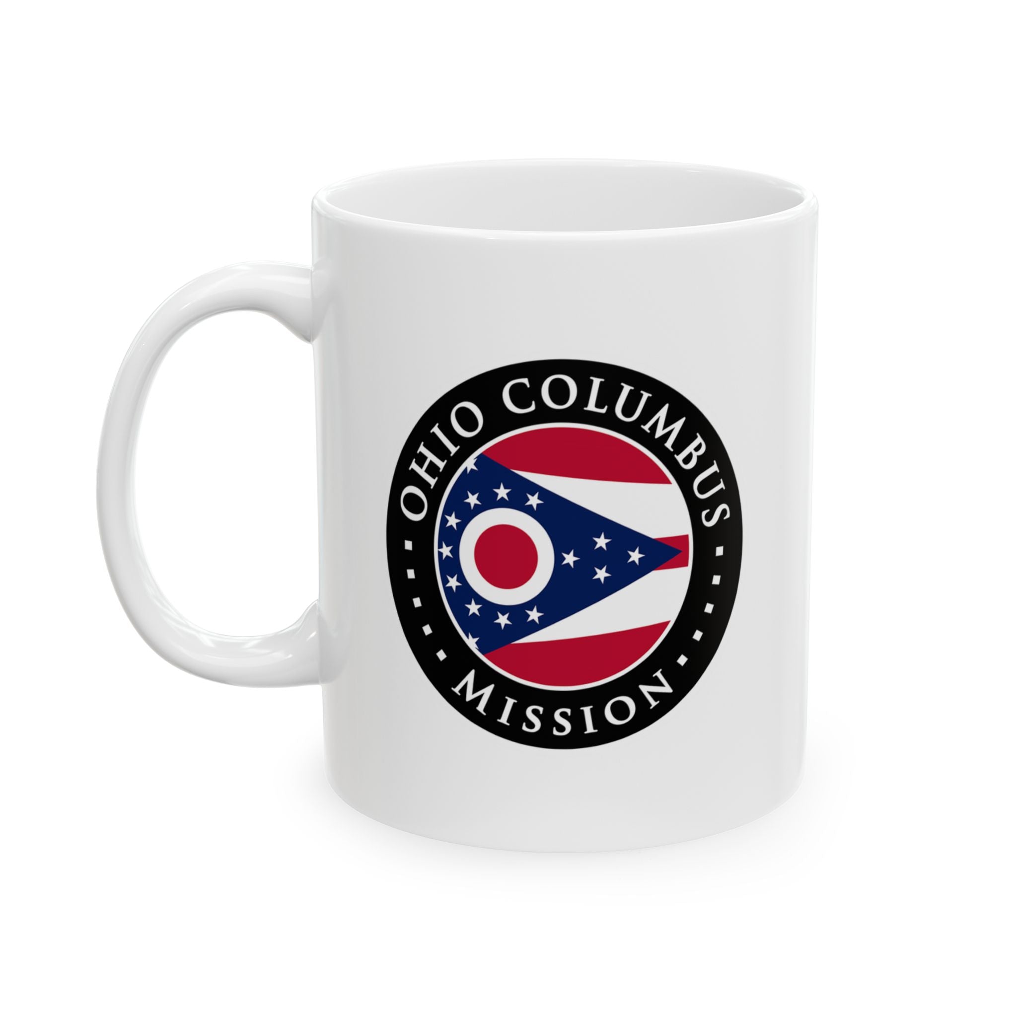 Ohio Columbus Mission State Flag Logo Ceramic Mug White - Mission Wishlist - LDS Missionary Gift Store