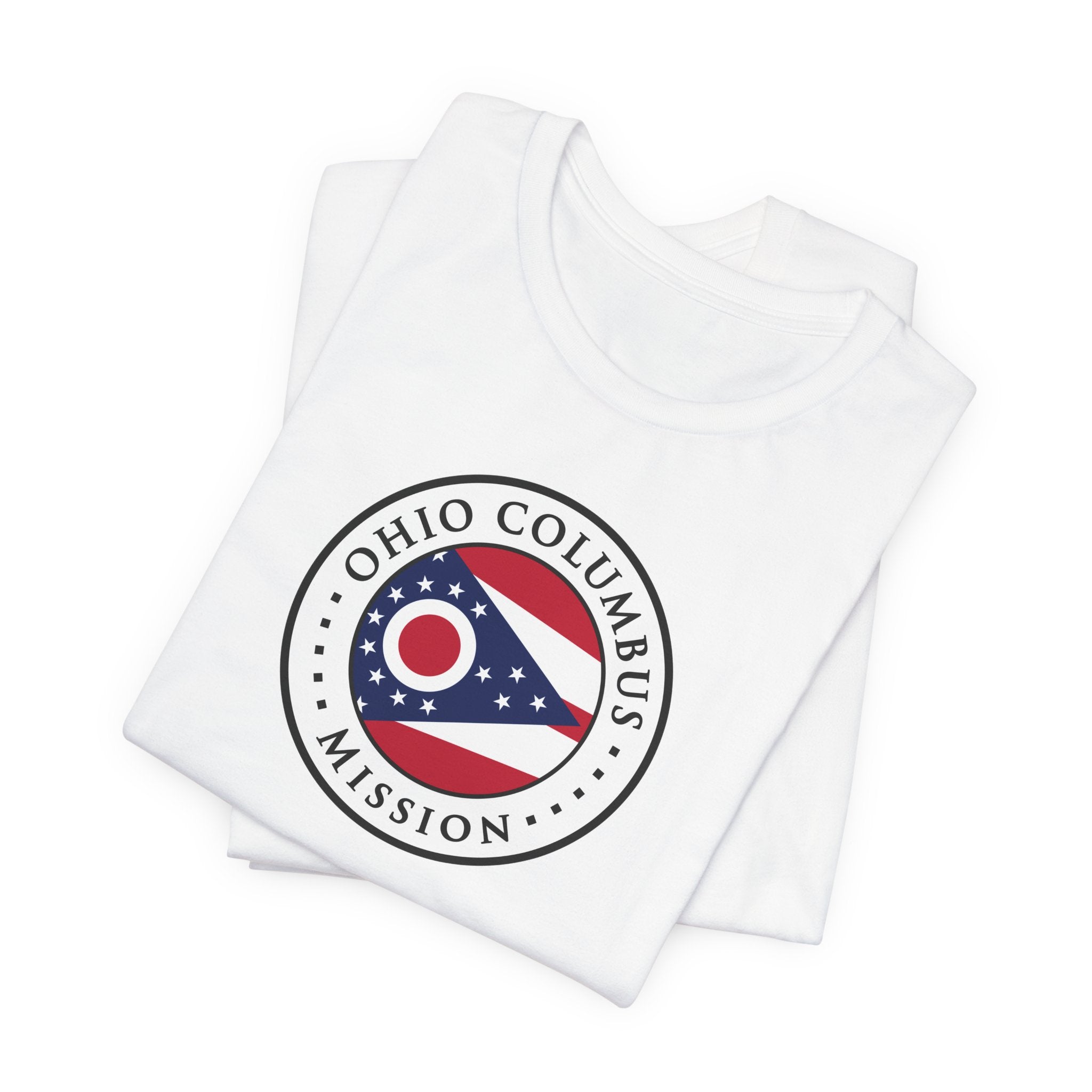 Ohio Columbus Mission State Flag Logo (White Border) T-shirt - Mission Wishlist - LDS Missionary Gift Store
