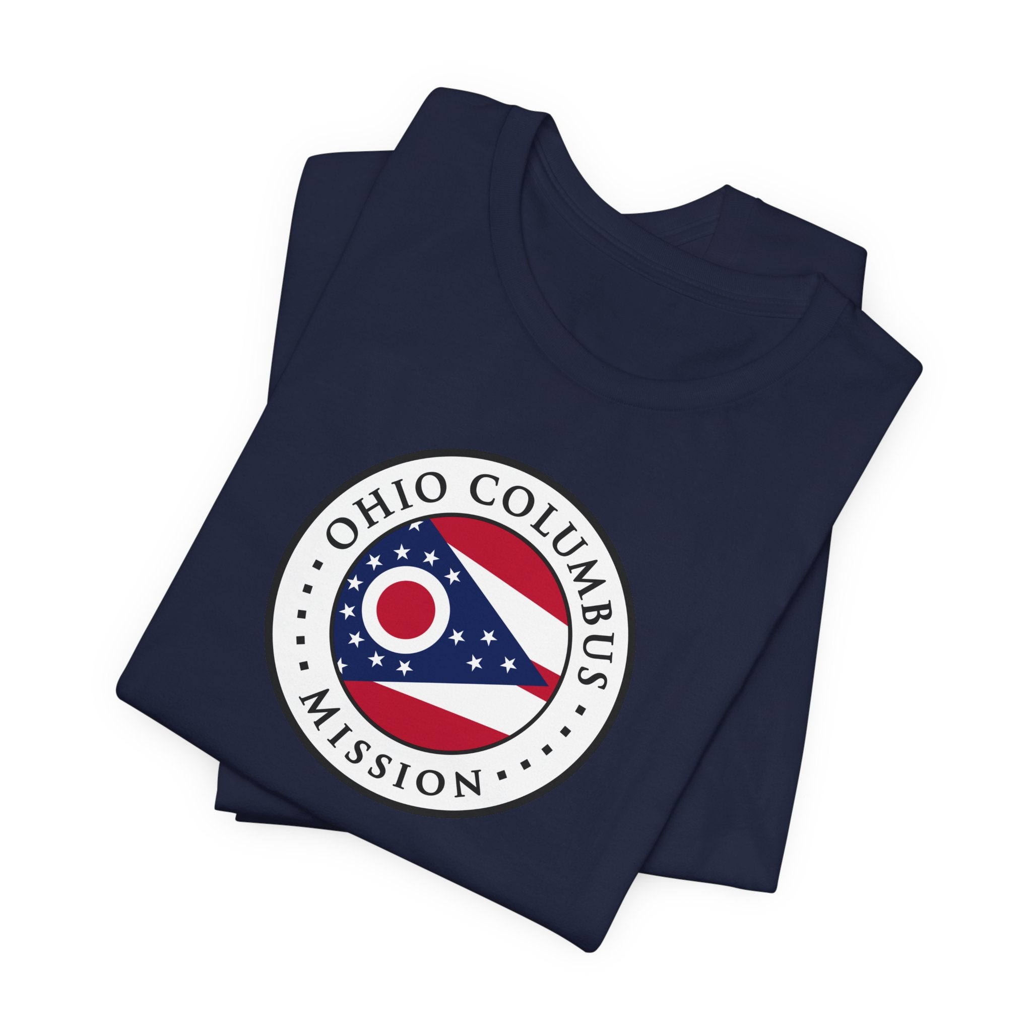 Ohio Columbus Mission State Flag Logo (White Border) T-shirt - Mission Wishlist - LDS Missionary Gift Store