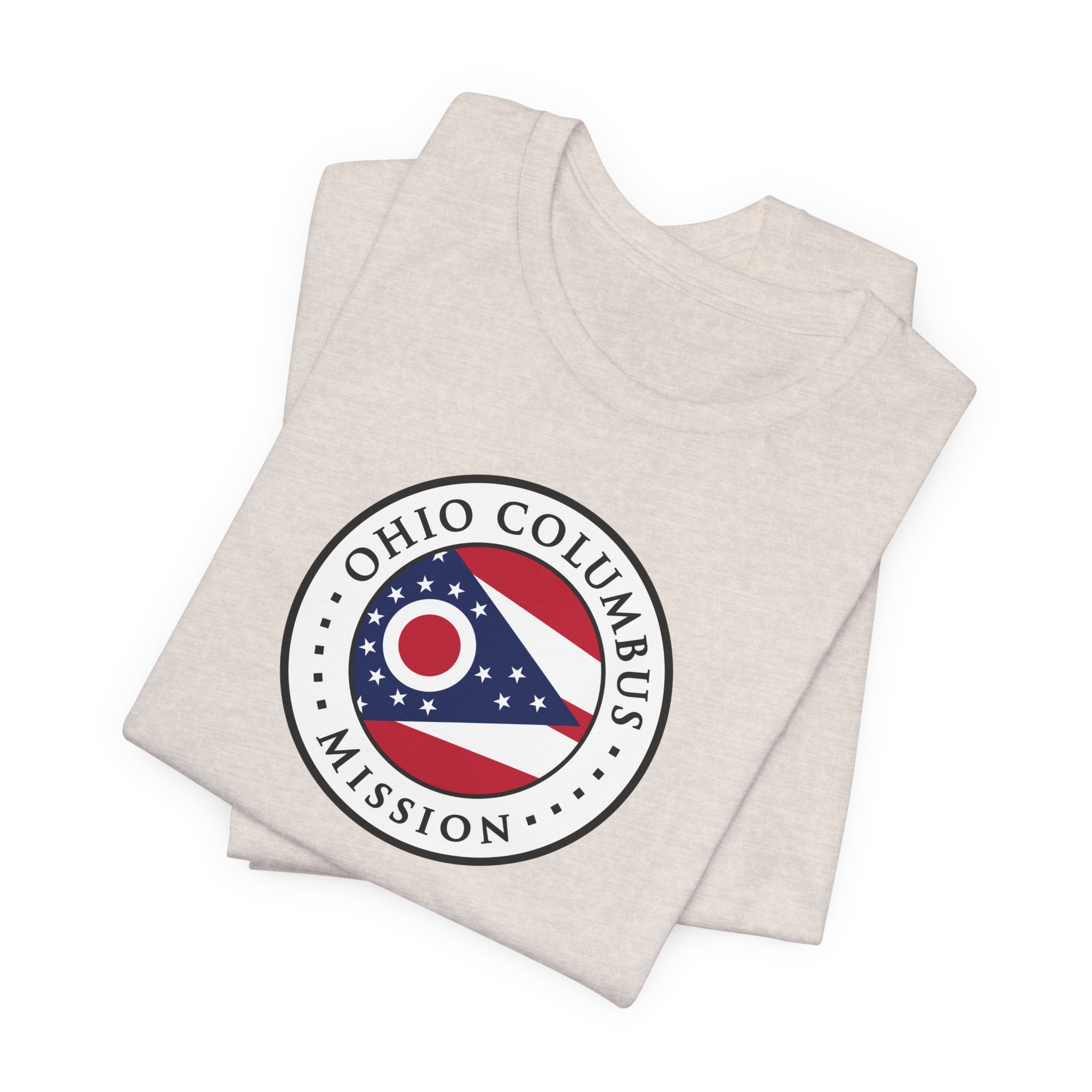 Ohio Columbus Mission State Flag Logo (White Border) T-shirt - Mission Wishlist - LDS Missionary Gift Store