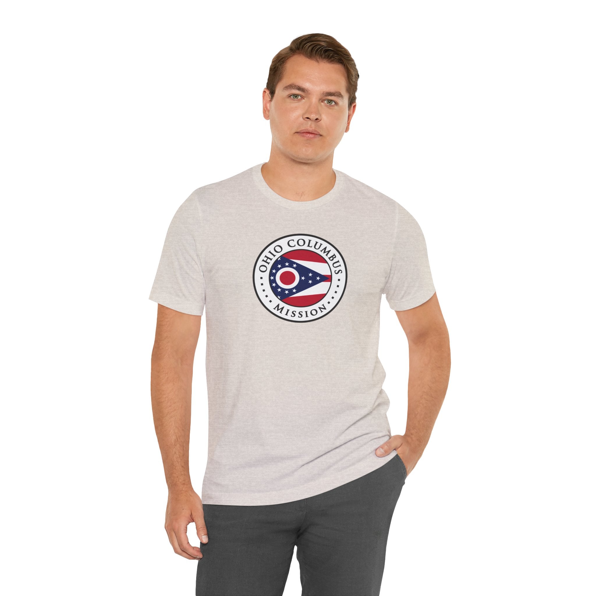 Ohio Columbus Mission State Flag Logo (White Border) T-shirt - Mission Wishlist - LDS Missionary Gift Store