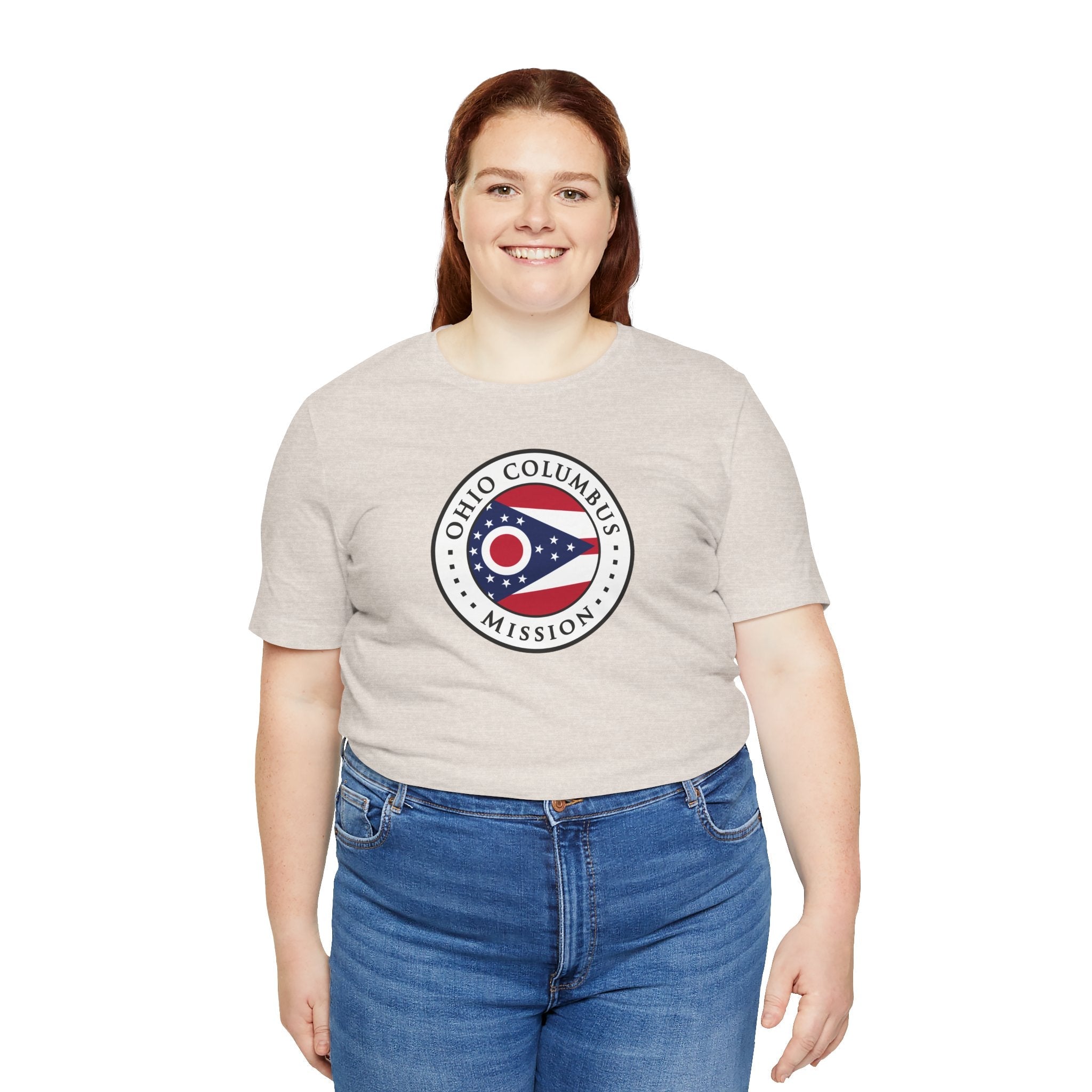 Ohio Columbus Mission State Flag Logo (White Border) T-shirt - Mission Wishlist - LDS Missionary Gift Store