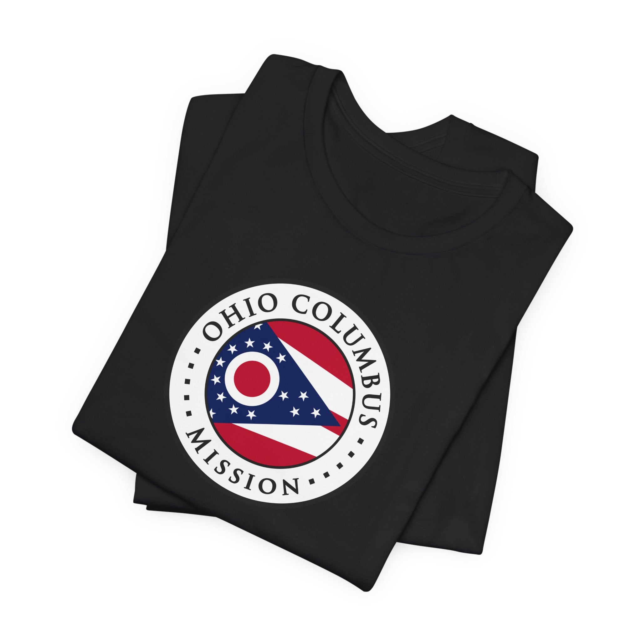 Ohio Columbus Mission State Flag Logo (White Border) T-shirt - Mission Wishlist - LDS Missionary Gift Store