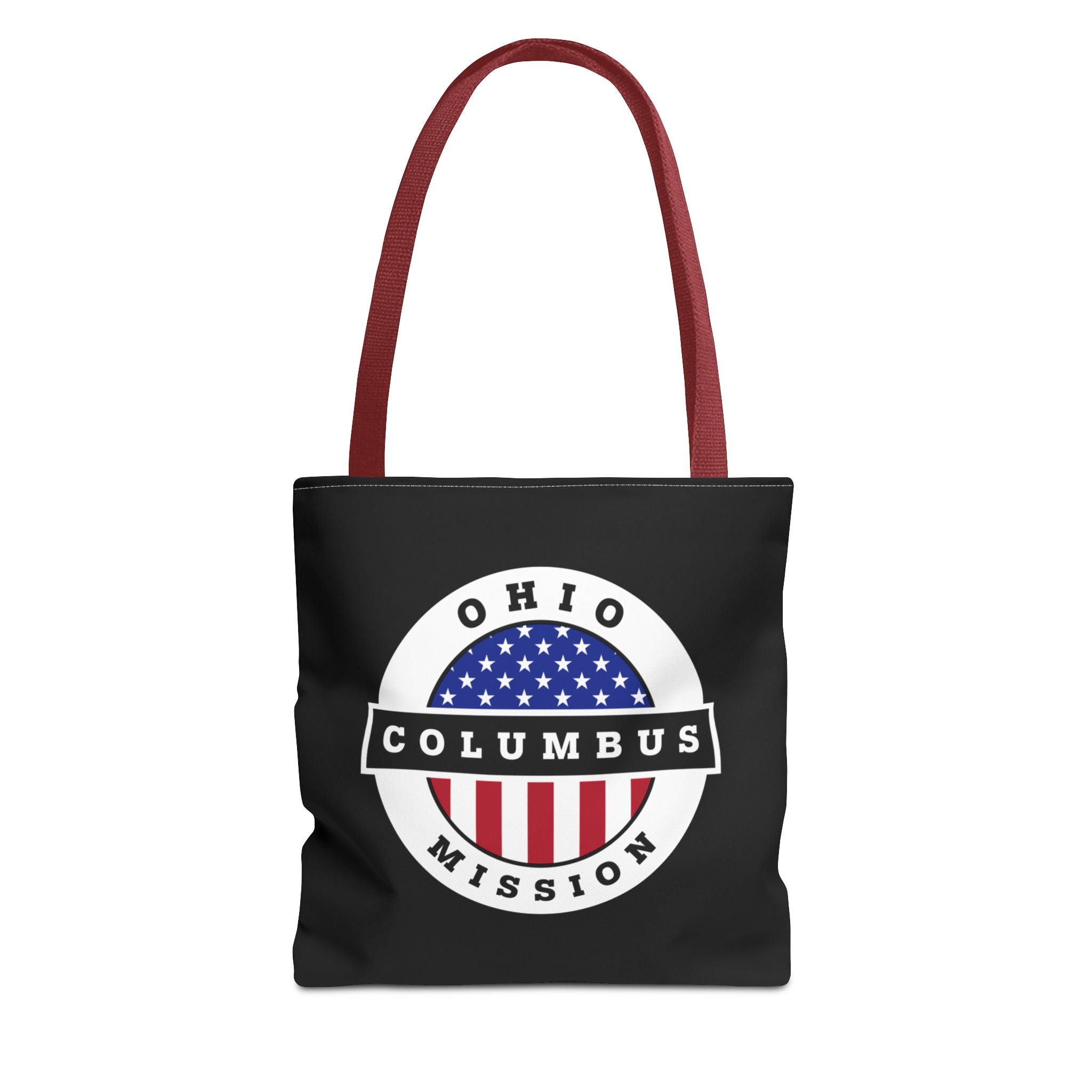 Ohio Columbus Mission USA Flag Logo Tote Bag Black - Mission Wishlist - LDS Missionary Gift Store