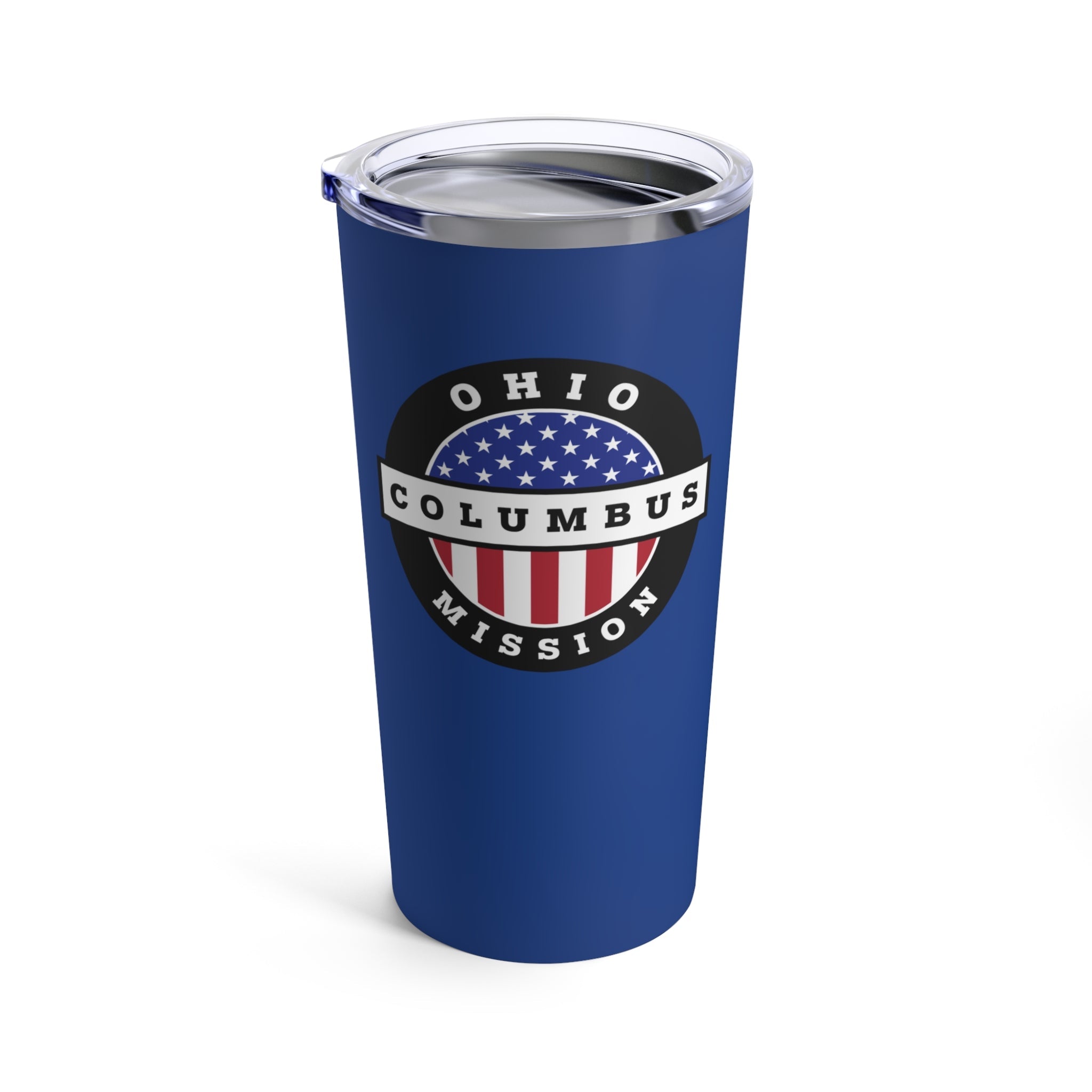 Ohio Columbus Mission USA Flag Logo Tumbler 20oz Blue - Mission Wishlist - LDS Missionary Gift Store