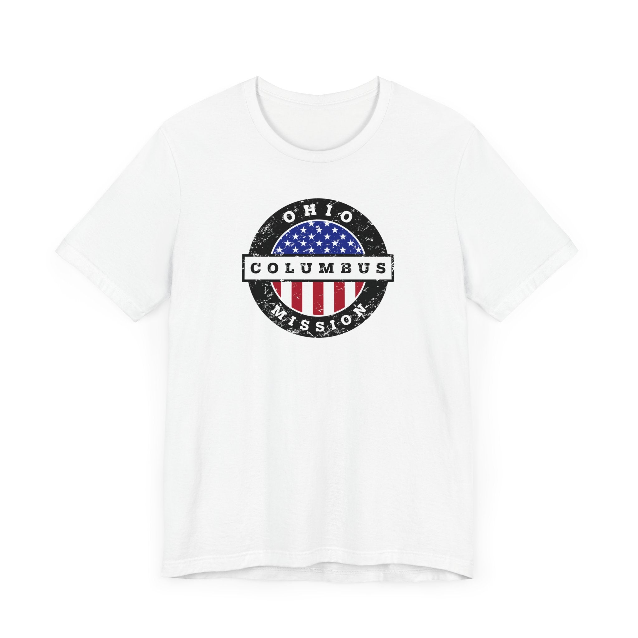 Ohio Columbus Mission Vintage Circular USA Flag T-Shirt - Mission Wishlist - LDS Missionary Gift Store