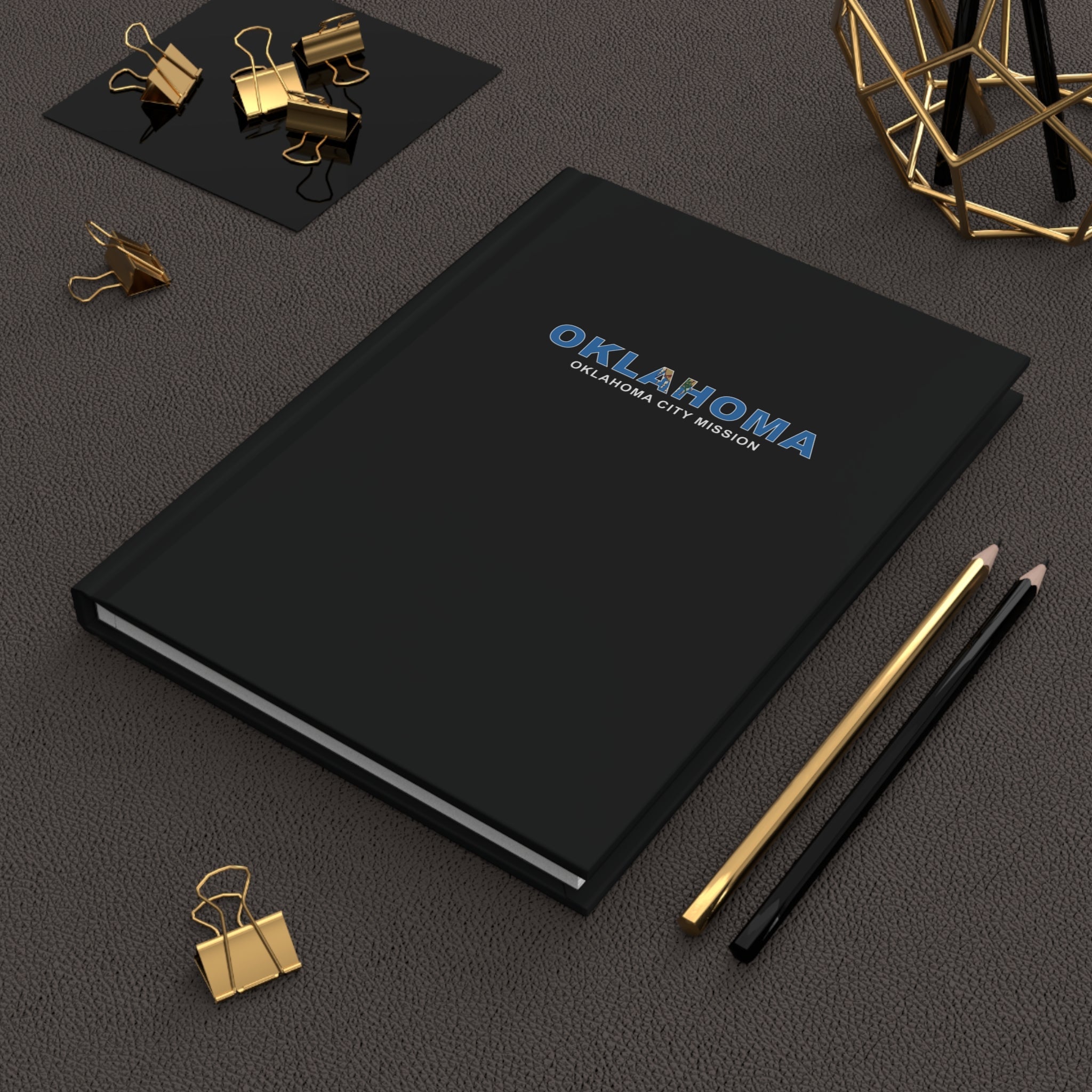 Oklahoma Oklahoma City Mission Flag Title Black Hardcover Journal Matte - Latter-Day Saint LDS Missionary Gift - Book of Mormon