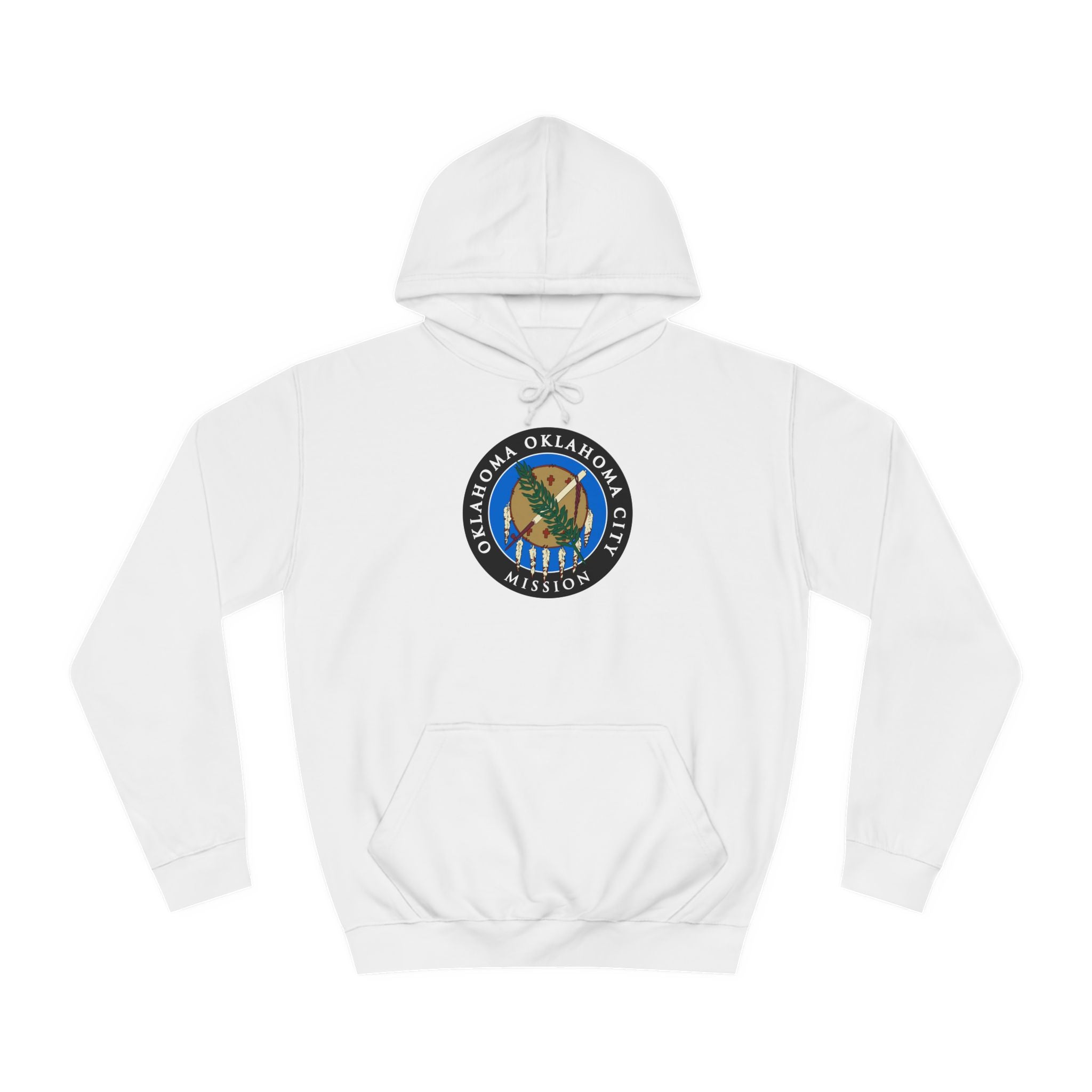 Oklahoma Oklahoma City Mission State Flag Logo (Black Border) College Hoodie - Mission Wishlist - LDS Missionary Gift Store