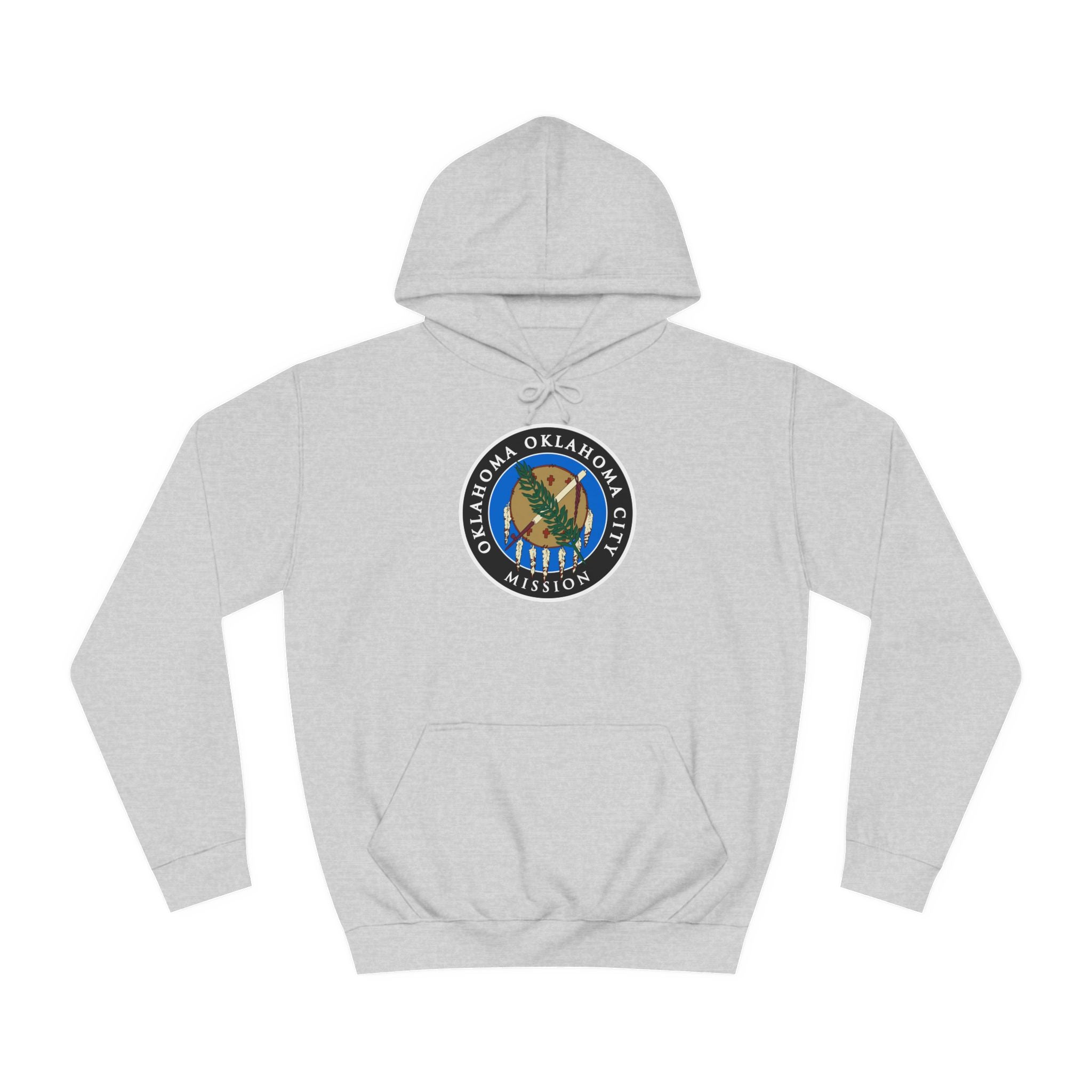 Oklahoma Oklahoma City Mission State Flag Logo (Black Border) College Hoodie - Mission Wishlist - LDS Missionary Gift Store