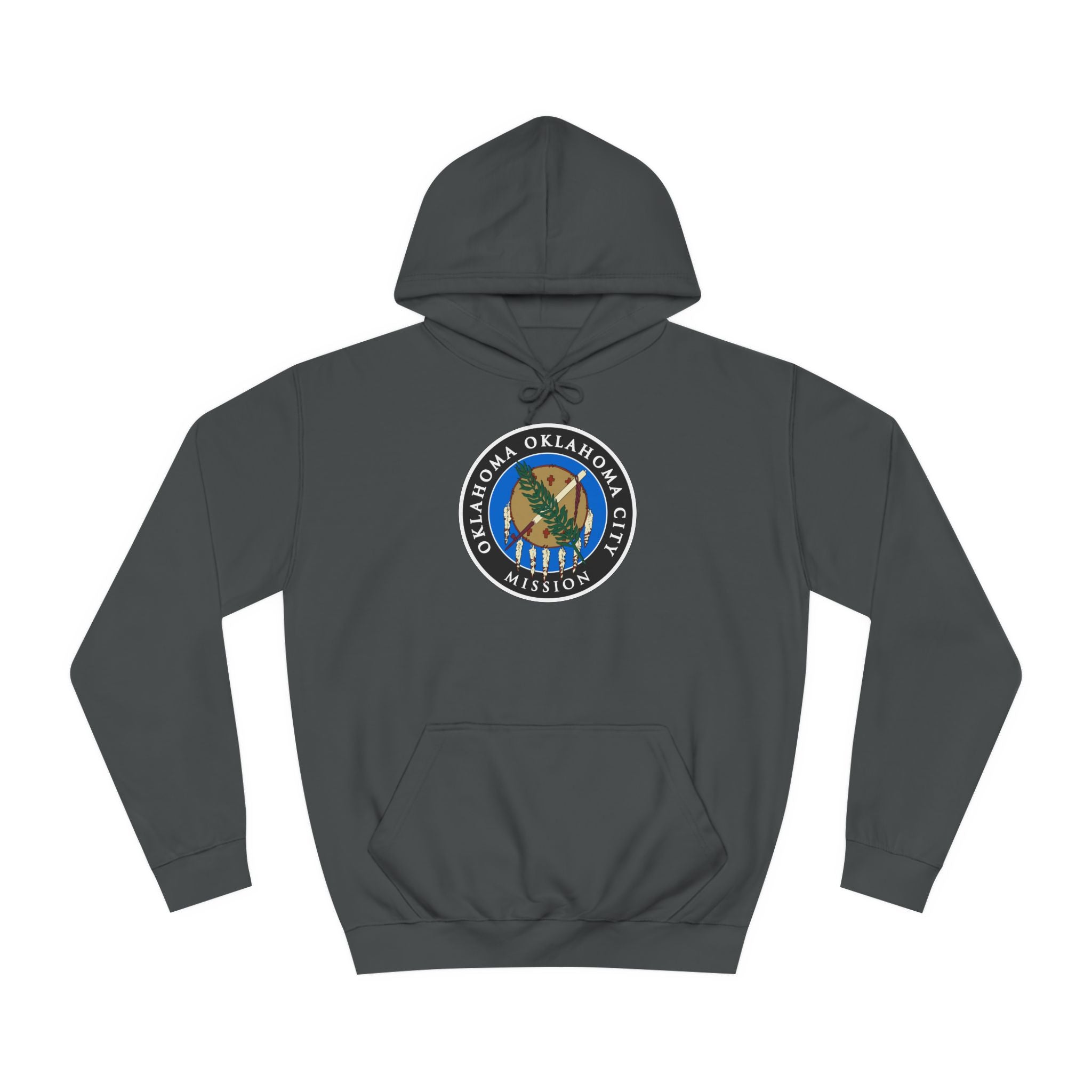 Oklahoma Oklahoma City Mission State Flag Logo (Black Border) College Hoodie - Mission Wishlist - LDS Missionary Gift Store