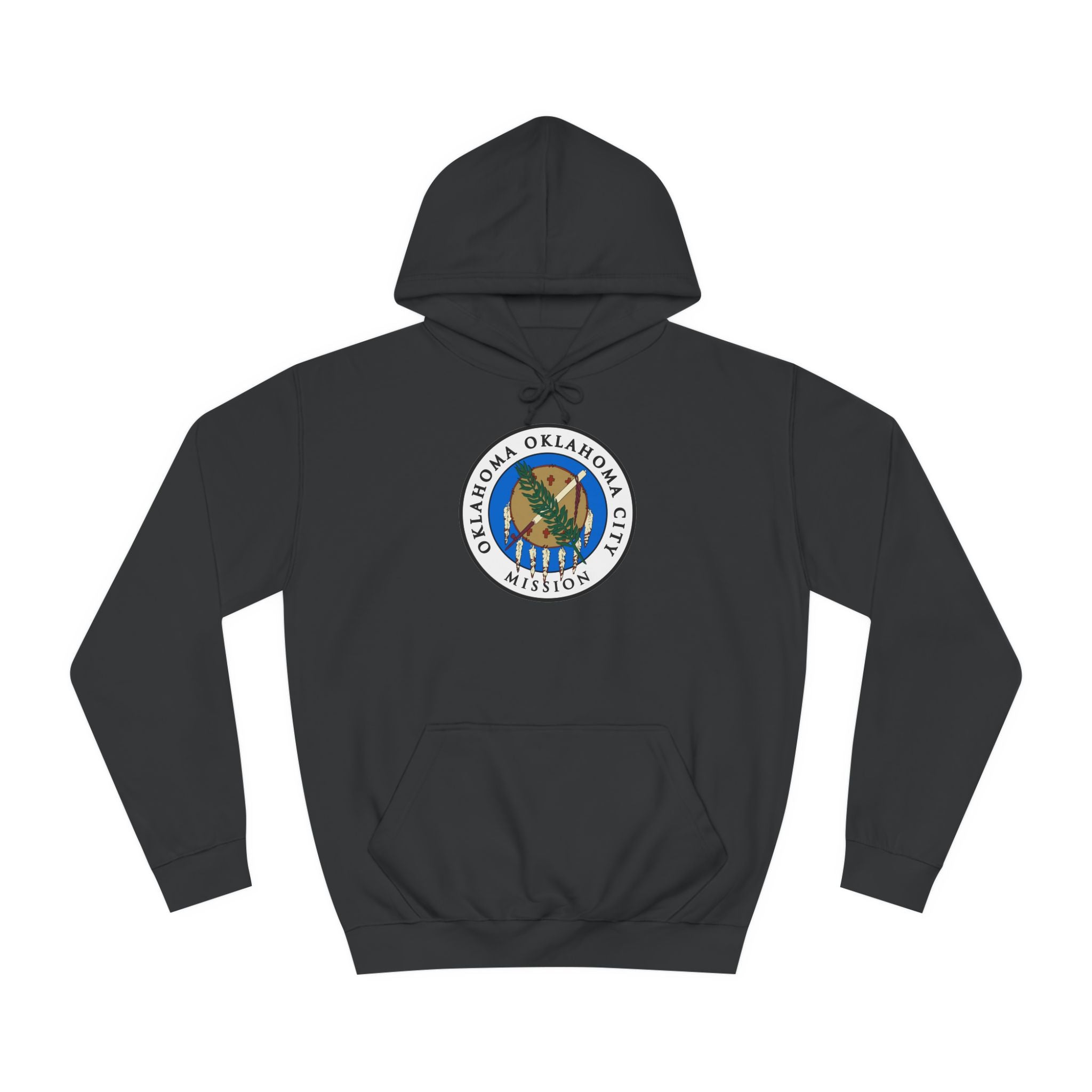 Oklahoma Oklahoma City Mission State Flag Logo (White Border) College Hoodie - Mission Wishlist - LDS Missionary Gift Store