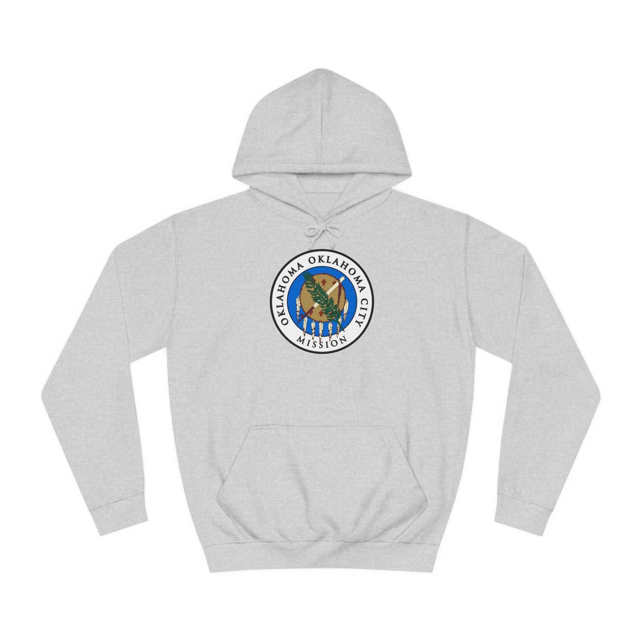 Oklahoma Oklahoma City Mission State Flag Logo (White Border) College Hoodie - Mission Wishlist - LDS Missionary Gift Store