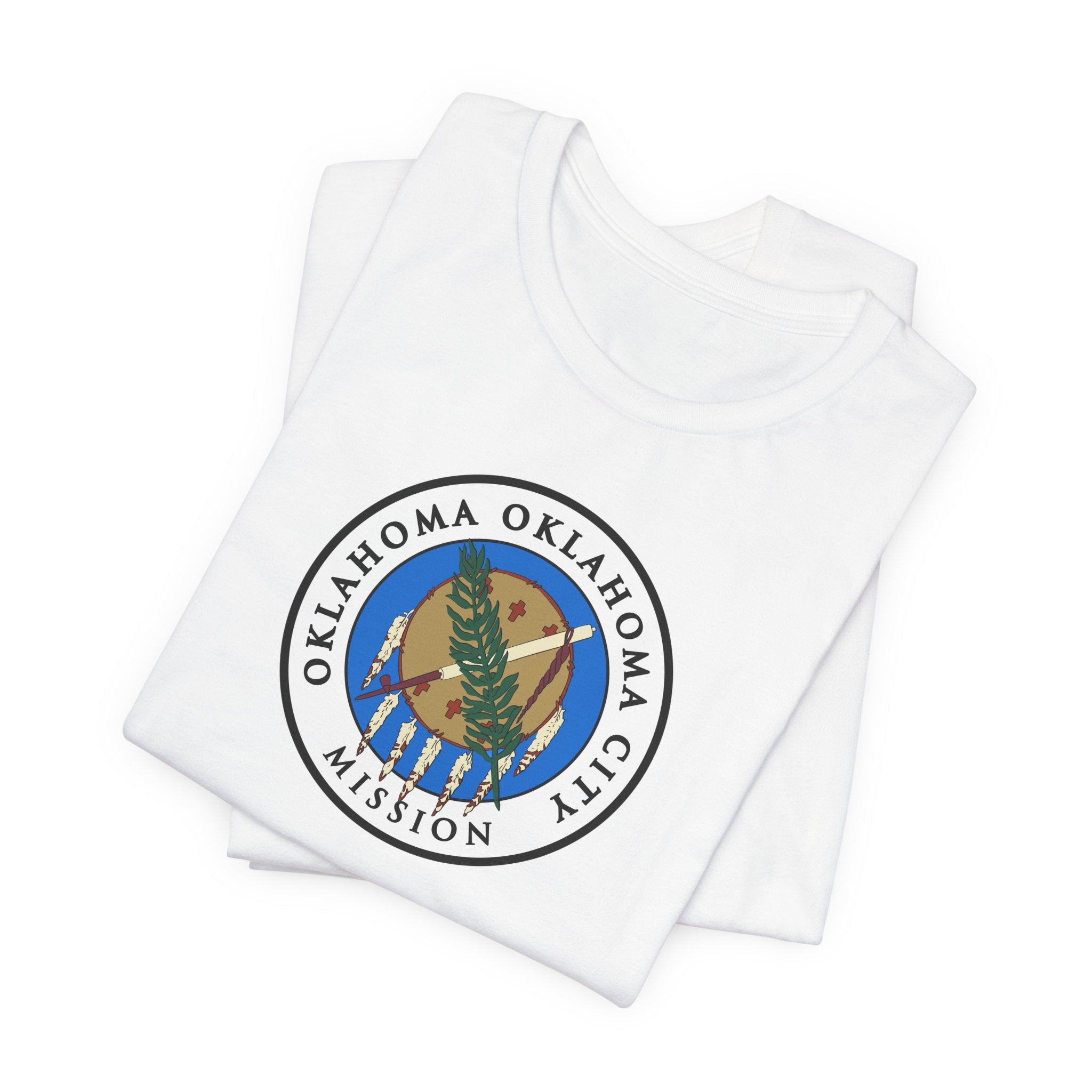 Oklahoma Oklahoma City Mission State Flag Logo (White Border) T-shirt - Mission Wishlist - LDS Missionary Gift Store