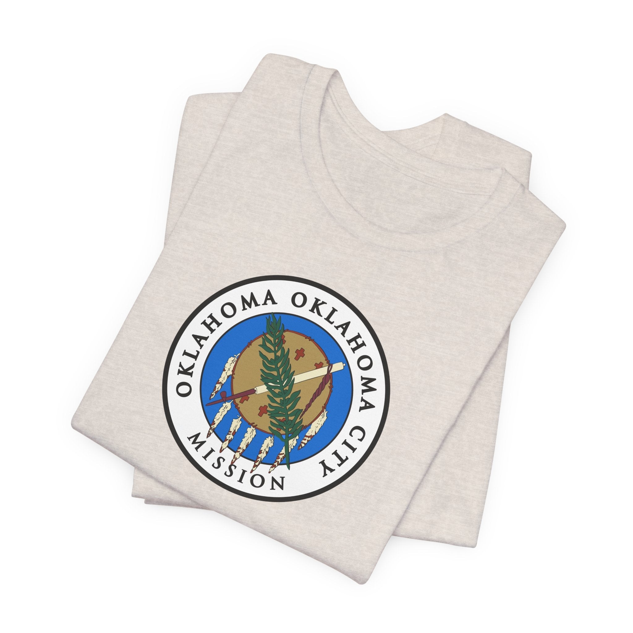 Oklahoma Oklahoma City Mission State Flag Logo (White Border) T-shirt - Mission Wishlist - LDS Missionary Gift Store