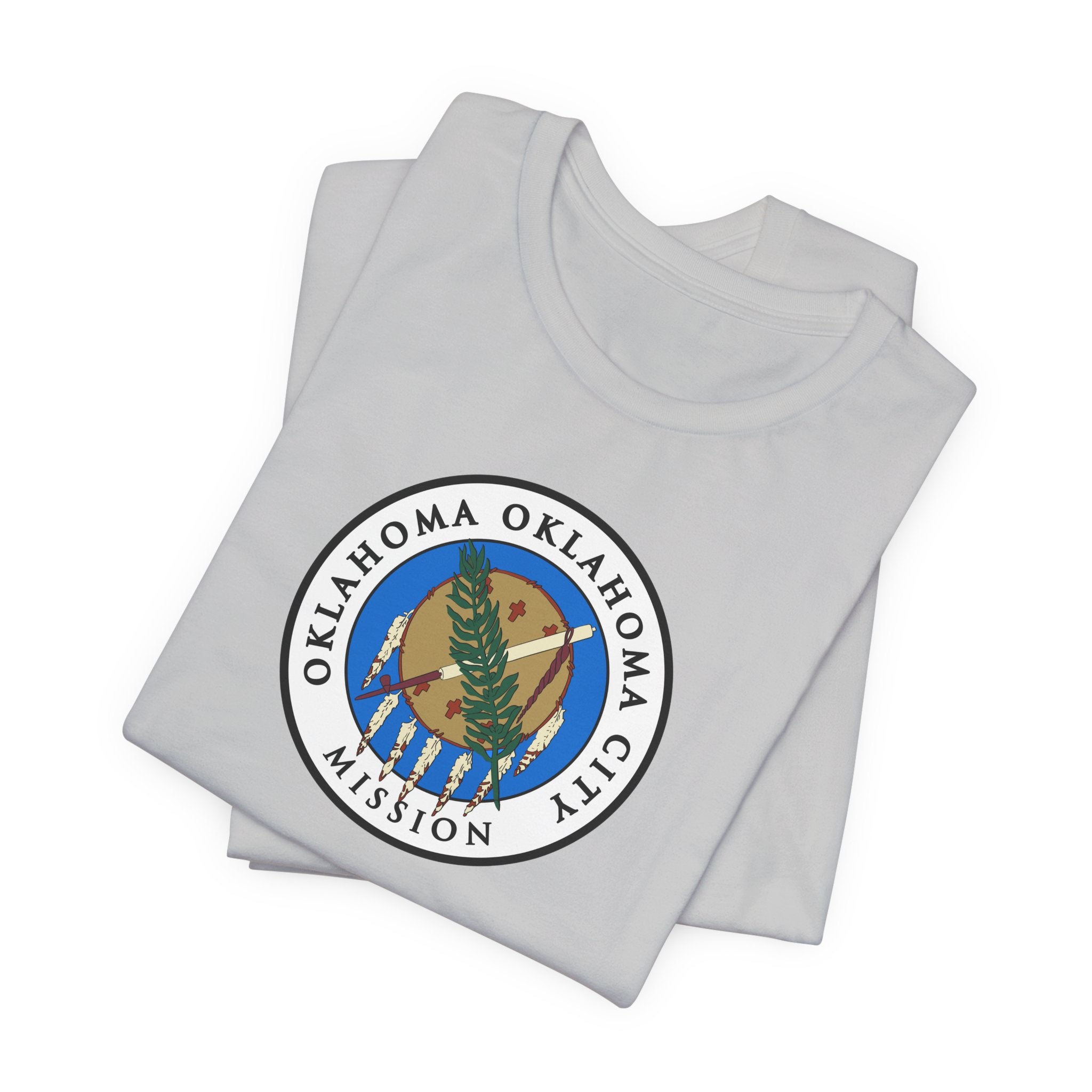 Oklahoma Oklahoma City Mission State Flag Logo (White Border) T-shirt - Mission Wishlist - LDS Missionary Gift Store