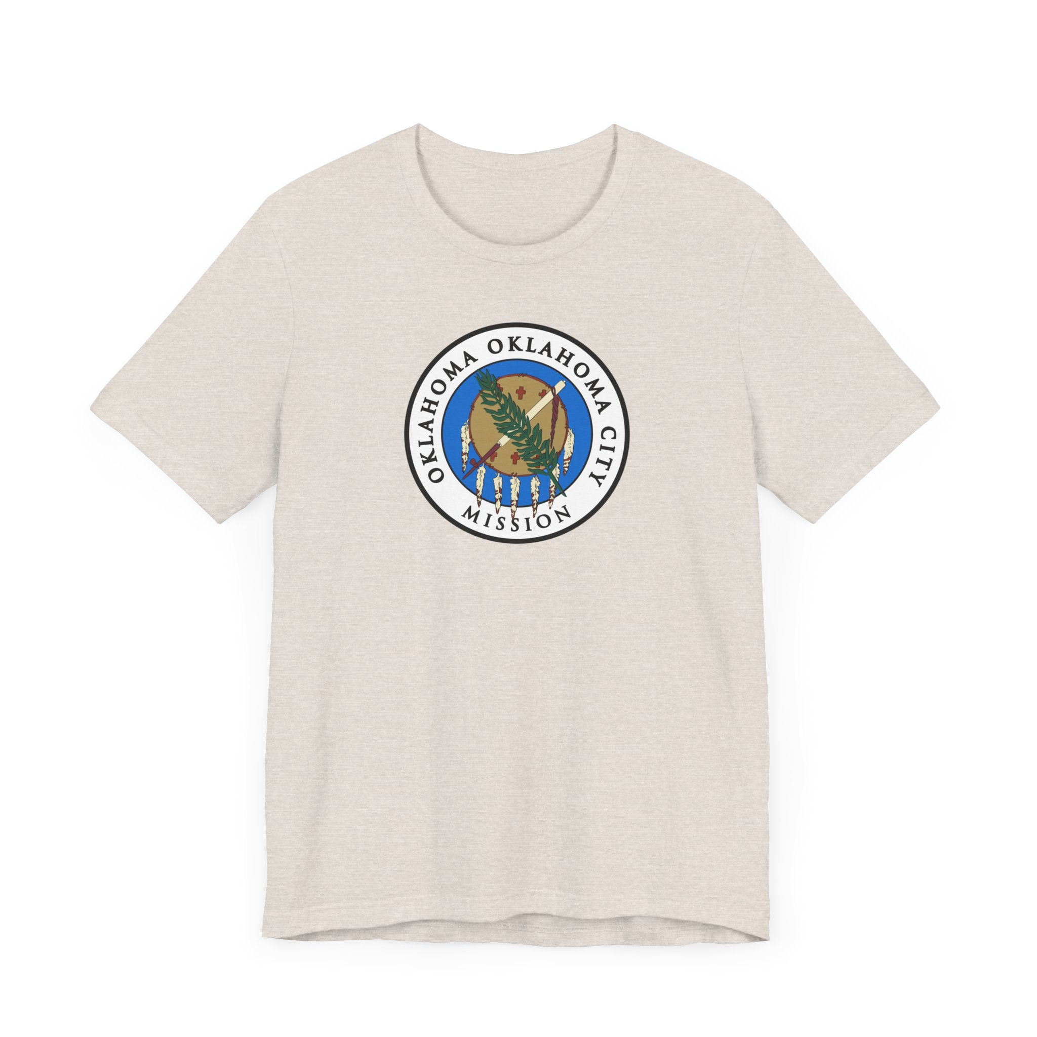 Oklahoma Oklahoma City Mission State Flag Logo (White Border) T-shirt - Mission Wishlist - LDS Missionary Gift Store
