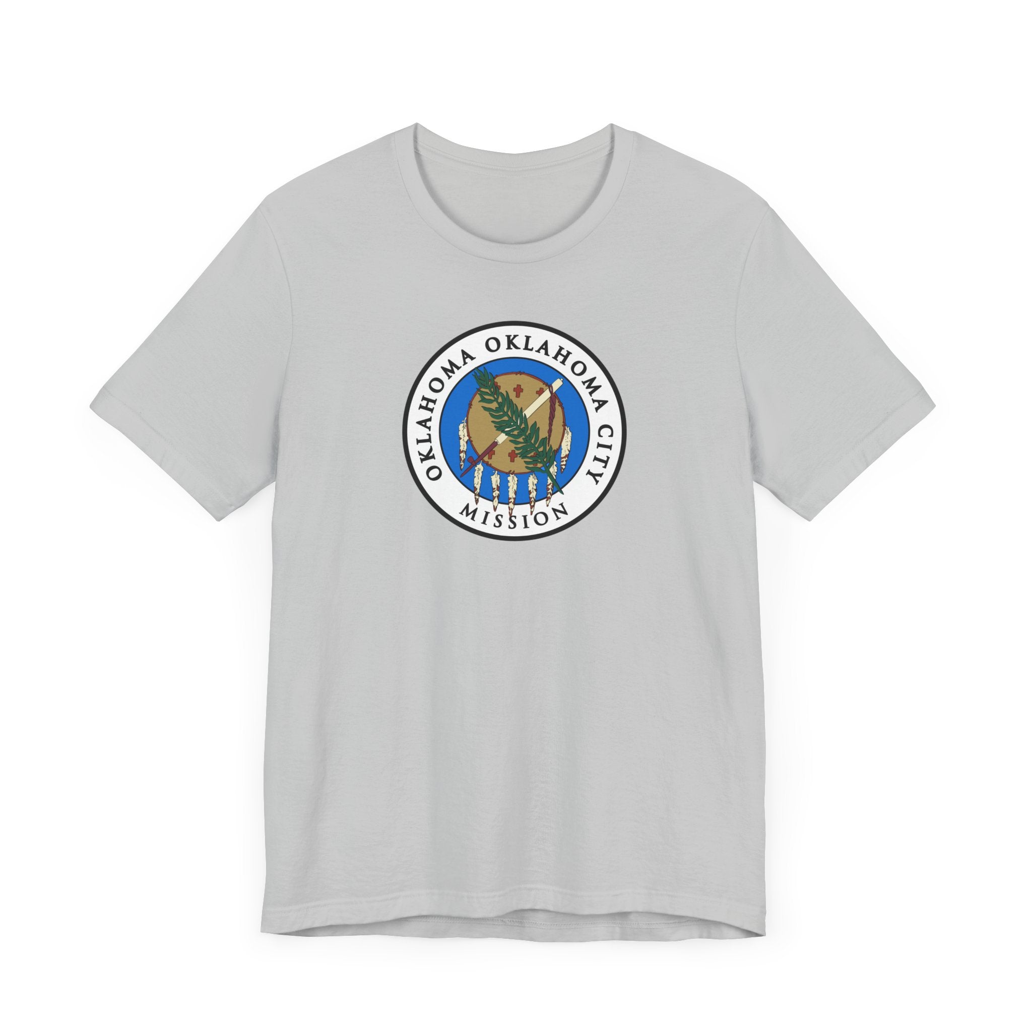 Oklahoma Oklahoma City Mission State Flag Logo (White Border) T-shirt - Mission Wishlist - LDS Missionary Gift Store