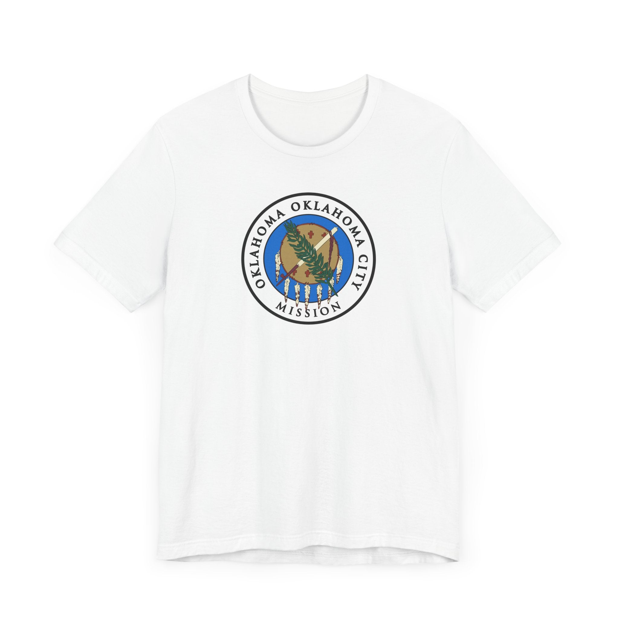 Oklahoma Oklahoma City Mission State Flag Logo (White Border) T-shirt - Mission Wishlist - LDS Missionary Gift Store