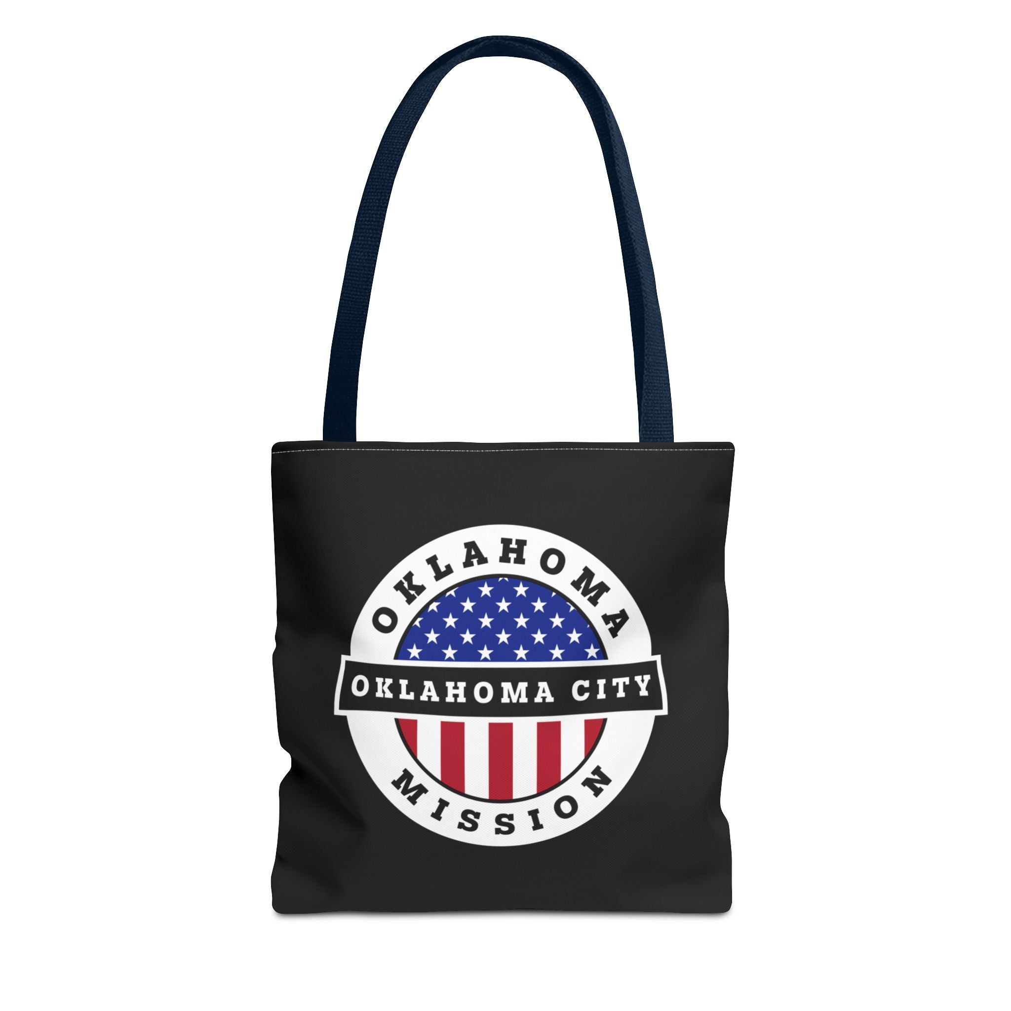 Oklahoma Oklahoma City Mission USA Flag Logo Tote Bag Black - Mission Wishlist - LDS Missionary Gift Store