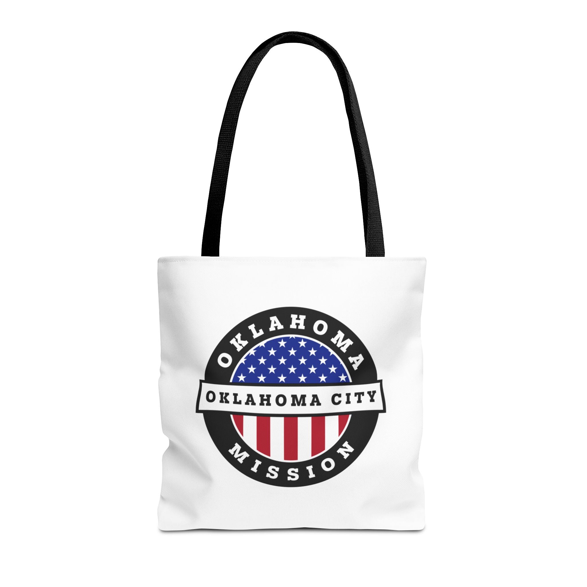 Oklahoma Oklahoma City Mission USA Flag Logo Tote Bag White - Mission Wishlist - LDS Missionary Gift Store