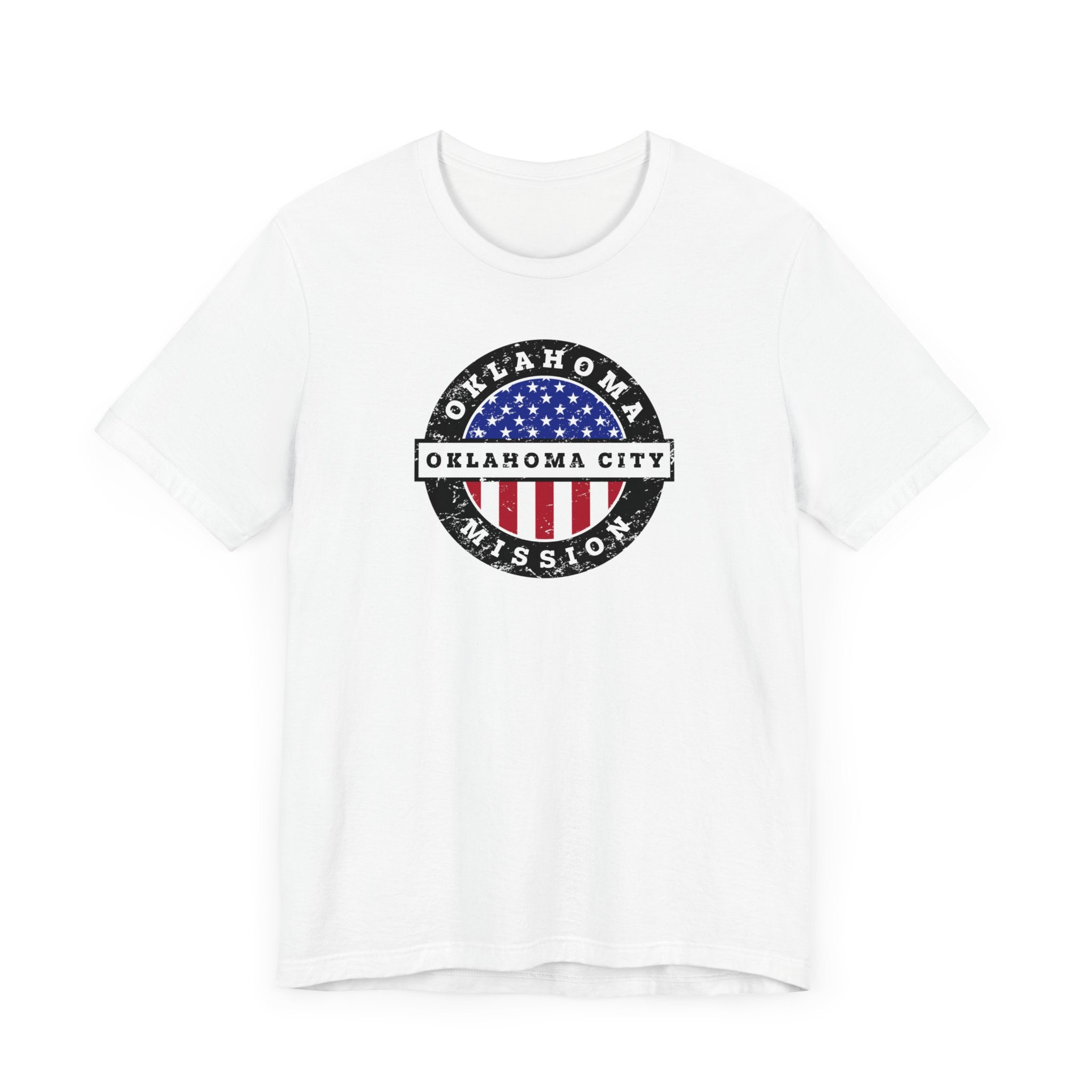 Oklahoma Oklahoma City Mission Vintage Circular USA Flag T-Shirt - Mission Wishlist - LDS Missionary Gift Store