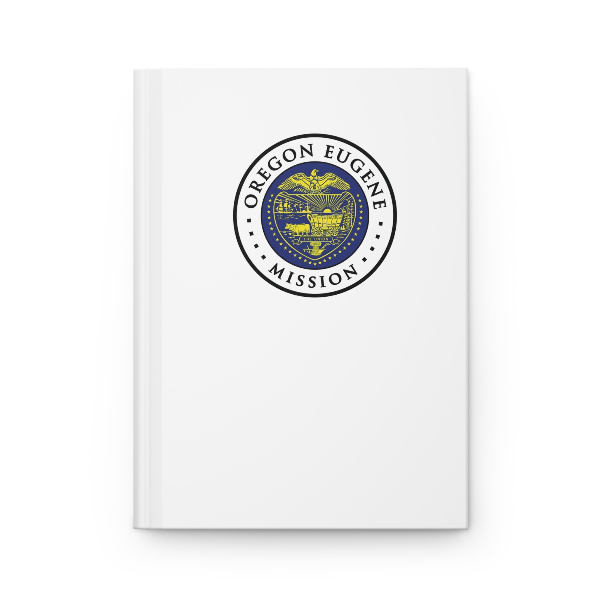 Oregon Eugene Mission Logo Design White Hardcover Journal Matte - Mission Wishlist - LDS Missionary Gift Store