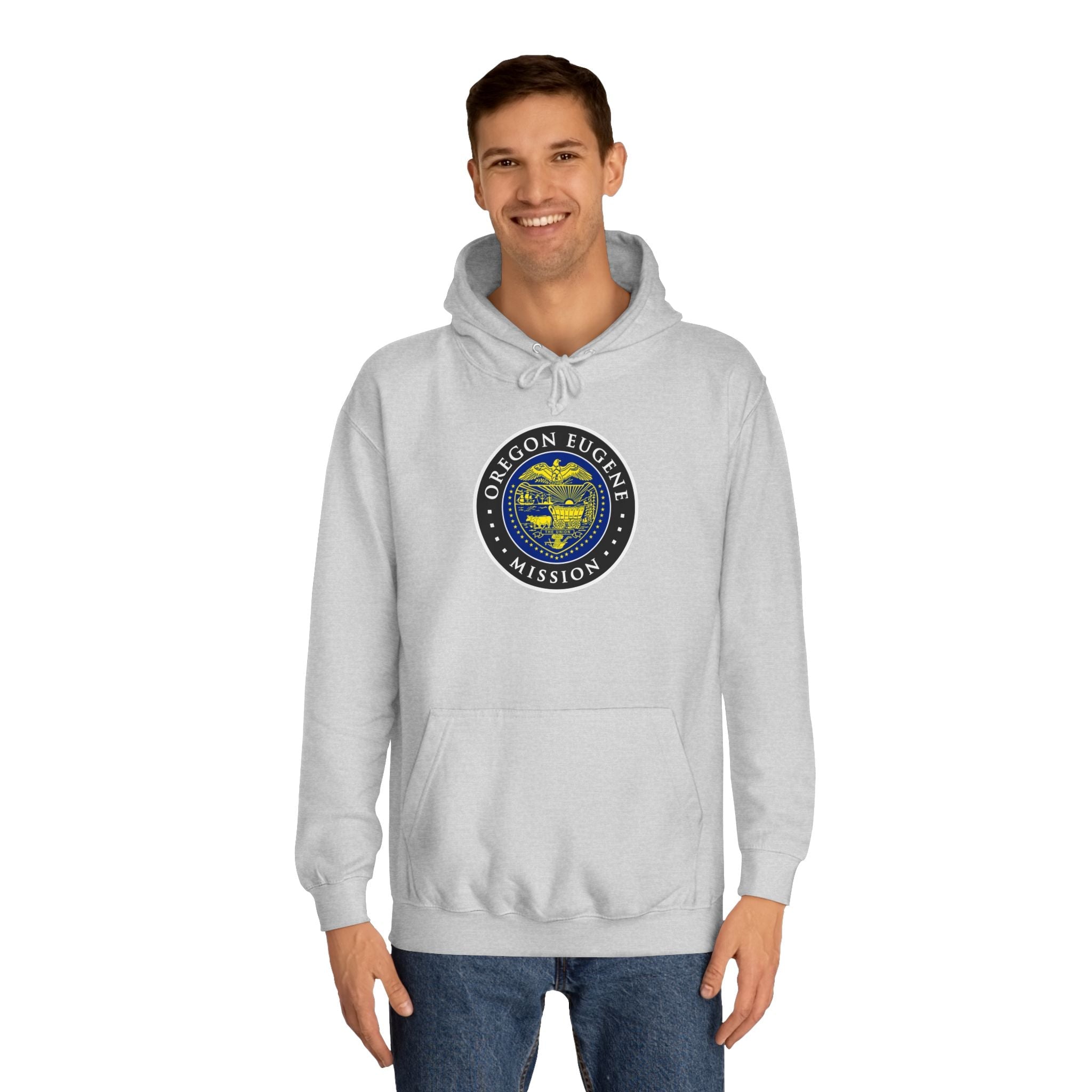 Oregon Eugene Mission State Flag Logo (Black Border) College Hoodie - Mission Wishlist - LDS Missionary Gift Store