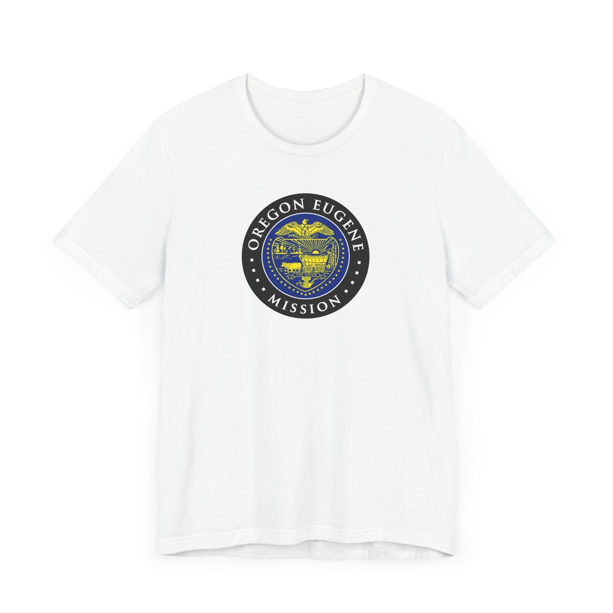 Oregon Eugene Mission State Flag Logo (Black Border) T-shirt - Mission Wishlist - LDS Missionary Gift Store