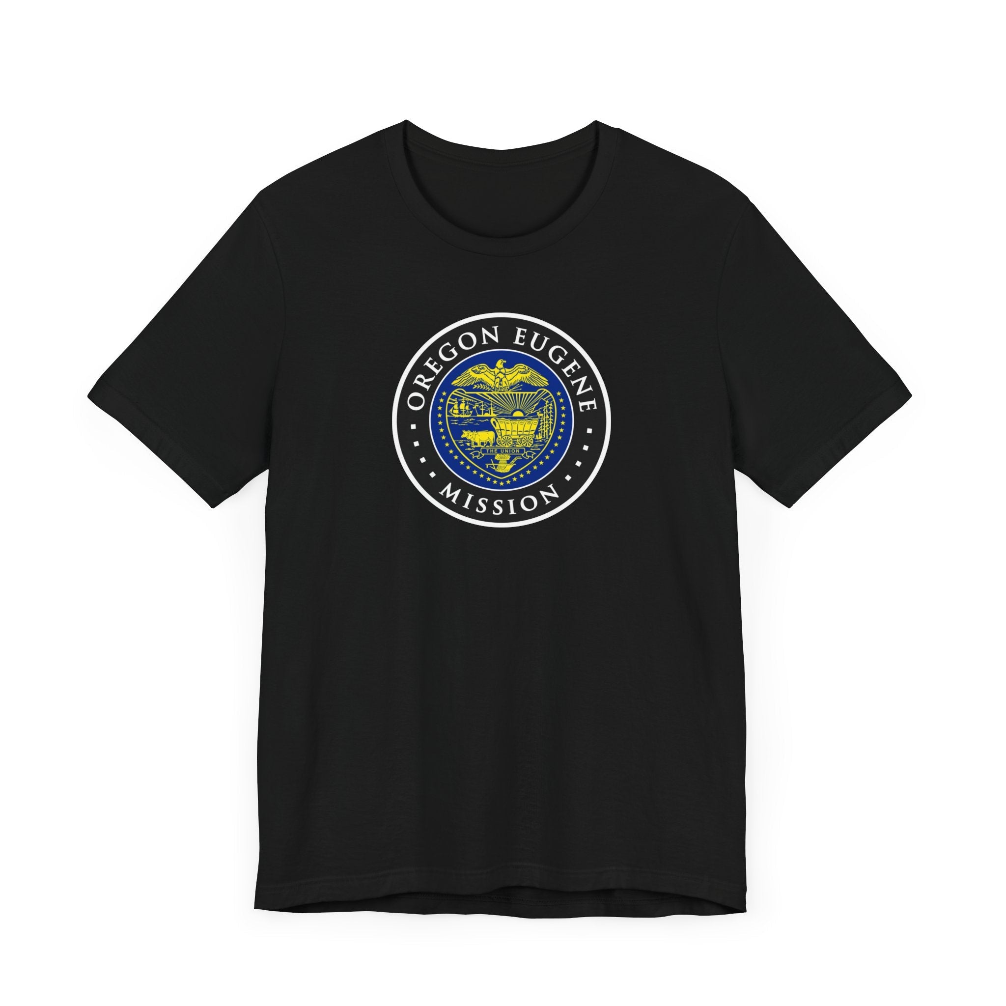 Oregon Eugene Mission State Flag Logo (Black Border) T-shirt - Mission Wishlist - LDS Missionary Gift Store