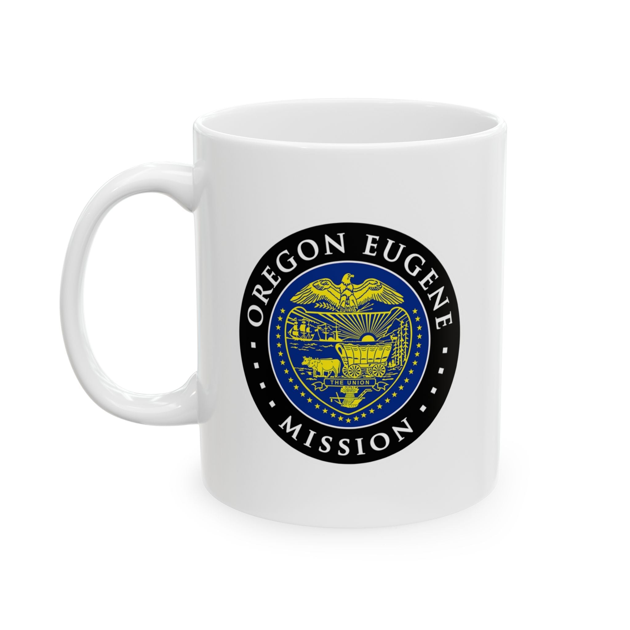 Oregon Eugene Mission State Flag Logo Ceramic Mug White - Mission Wishlist - LDS Missionary Gift Store