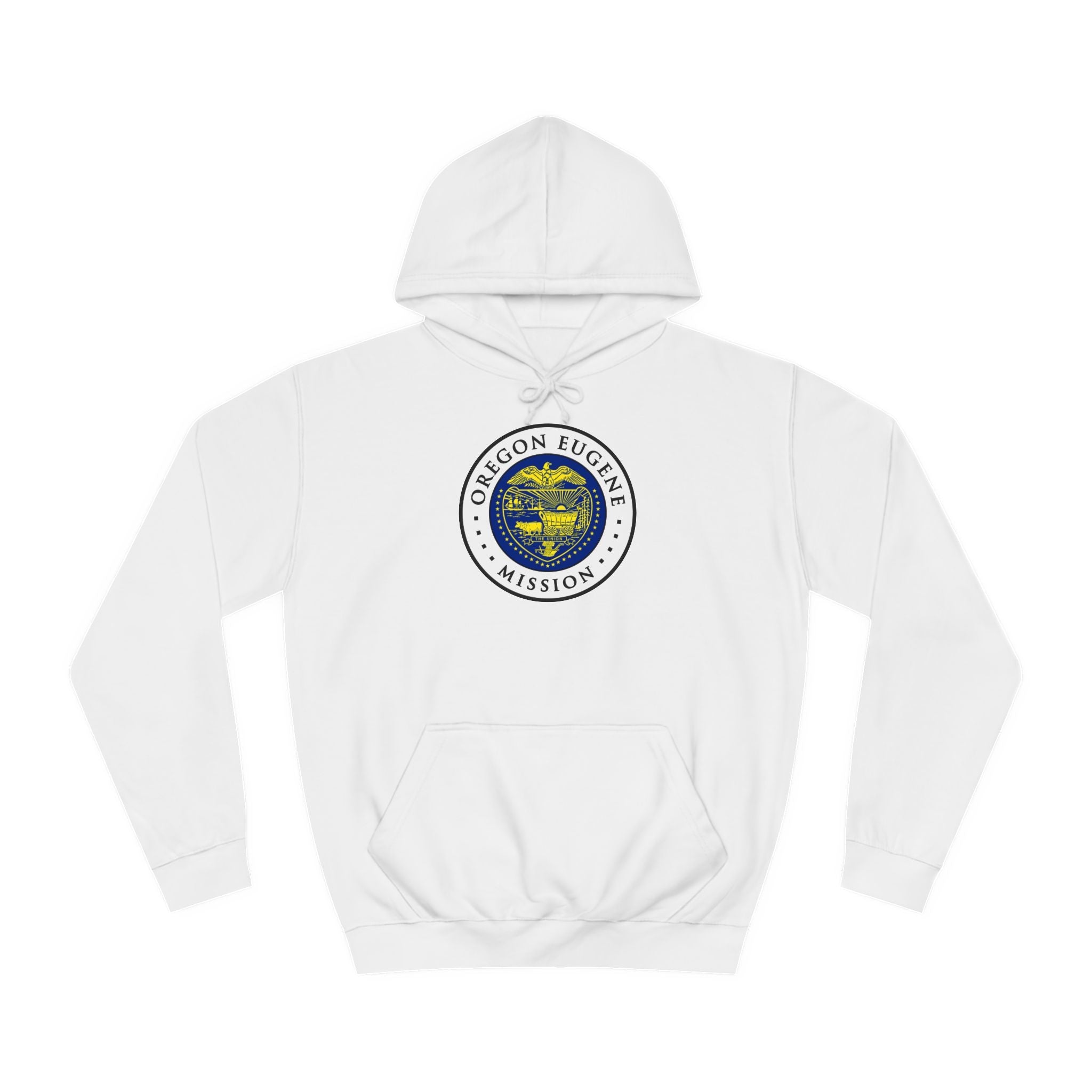 Oregon Eugene Mission State Flag Logo (White Border) College Hoodie - Mission Wishlist - LDS Missionary Gift Store