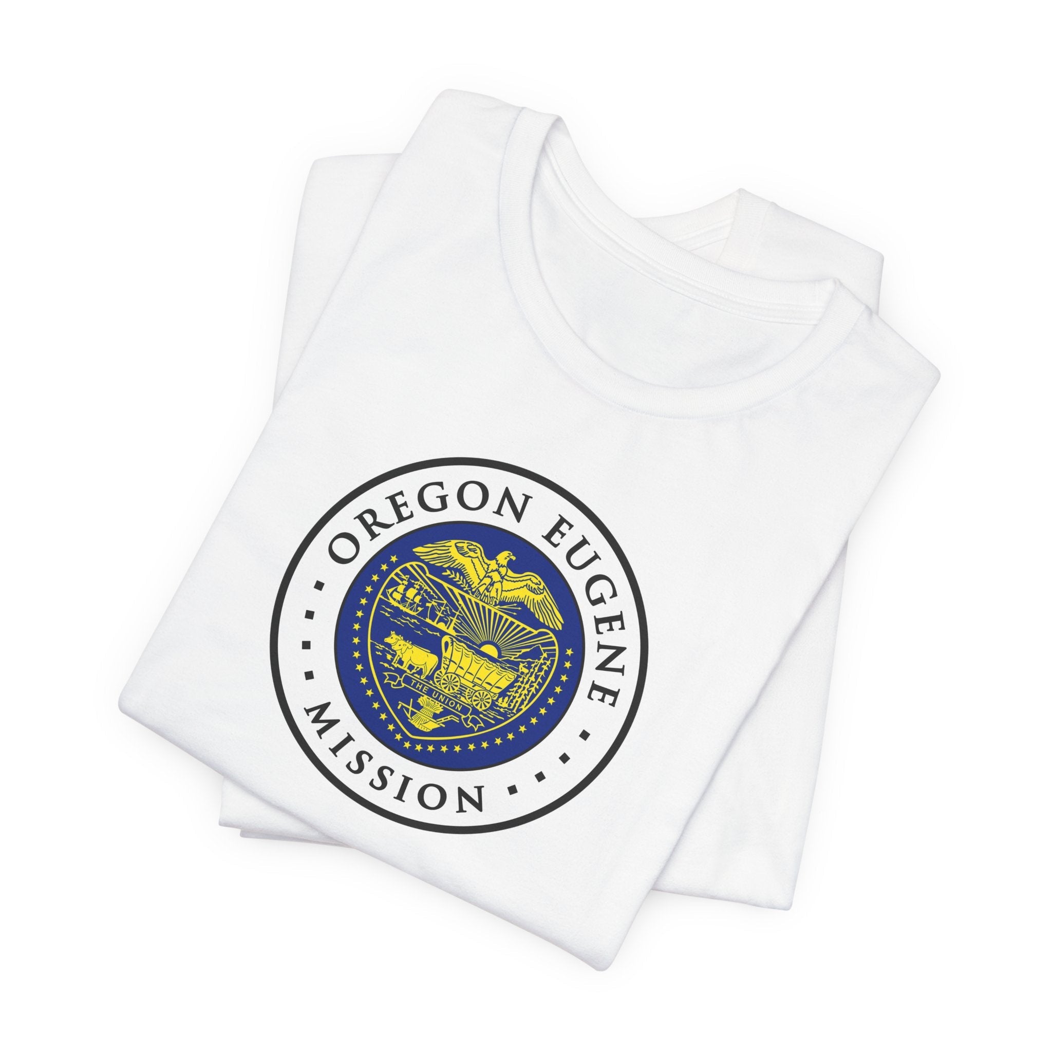 Oregon Eugene Mission State Flag Logo (White Border) T-shirt - Mission Wishlist - LDS Missionary Gift Store