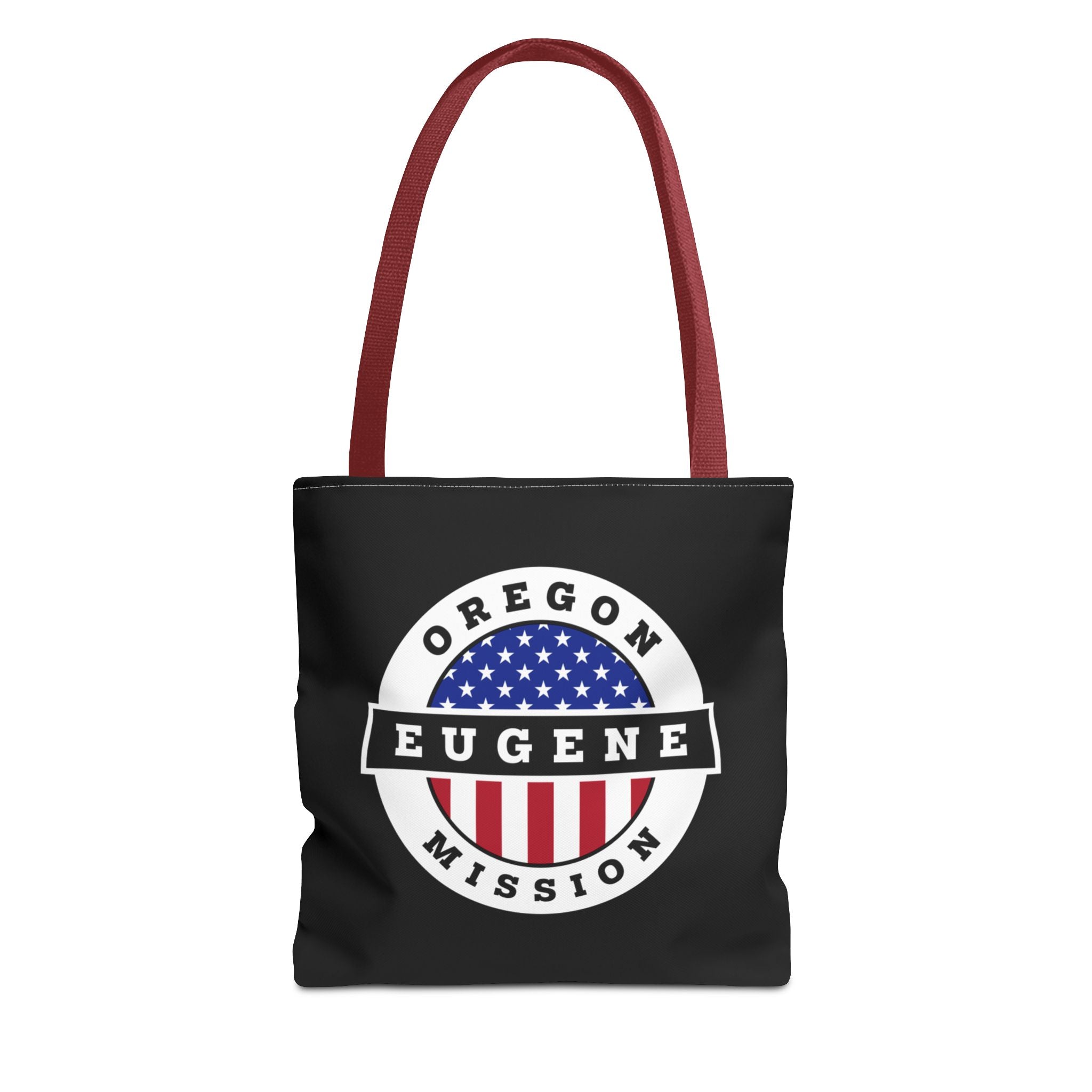 Oregon Eugene Mission USA Flag Logo Tote Bag Black - Mission Wishlist - LDS Missionary Gift Store
