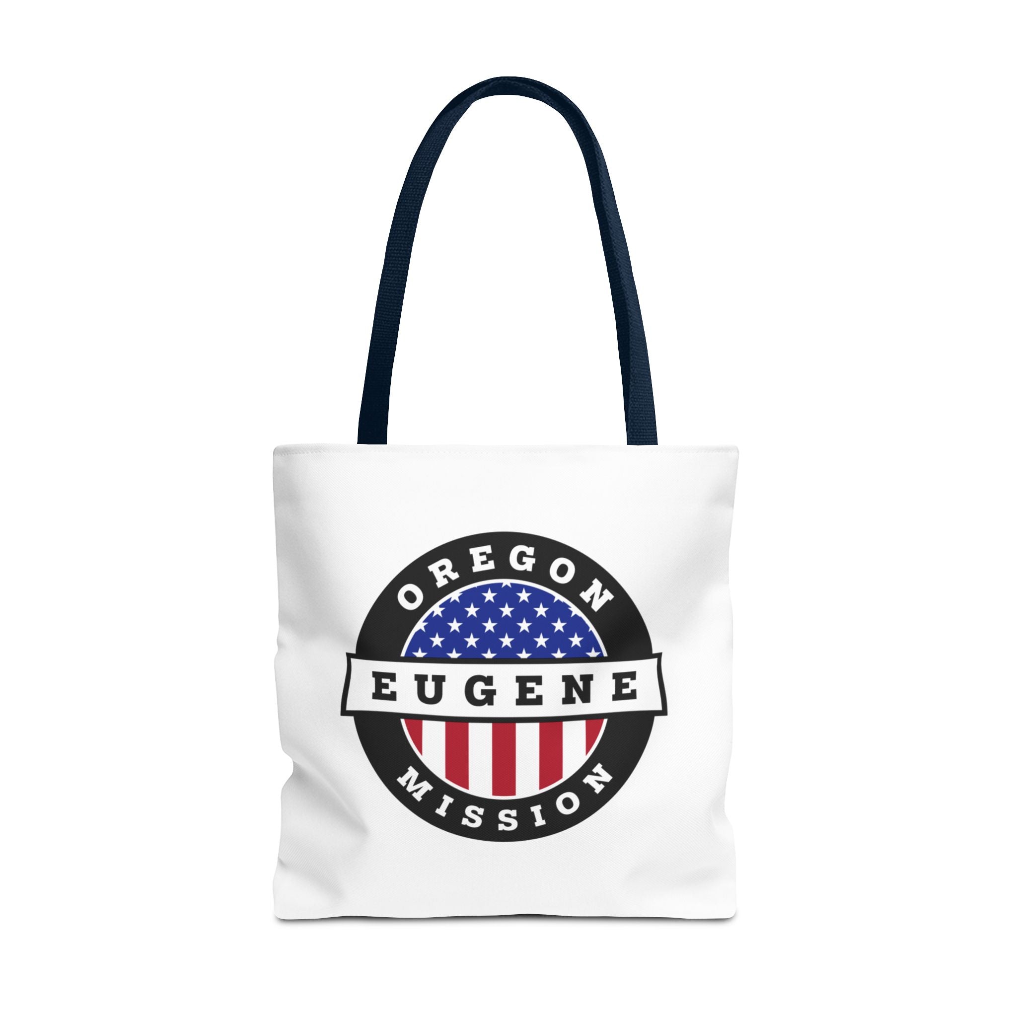 Oregon Eugene Mission USA Flag Logo Tote Bag White - Mission Wishlist - LDS Missionary Gift Store