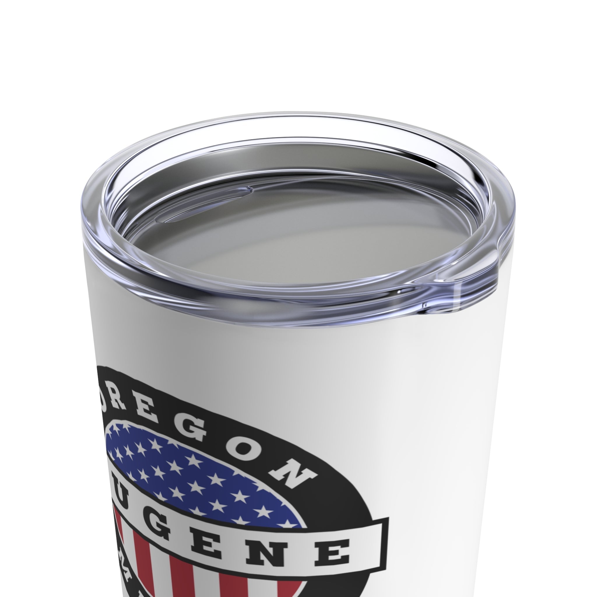 Oregon Eugene Mission USA Flag Logo Tumbler 20oz White - Mission Wishlist - LDS Missionary Gift Store