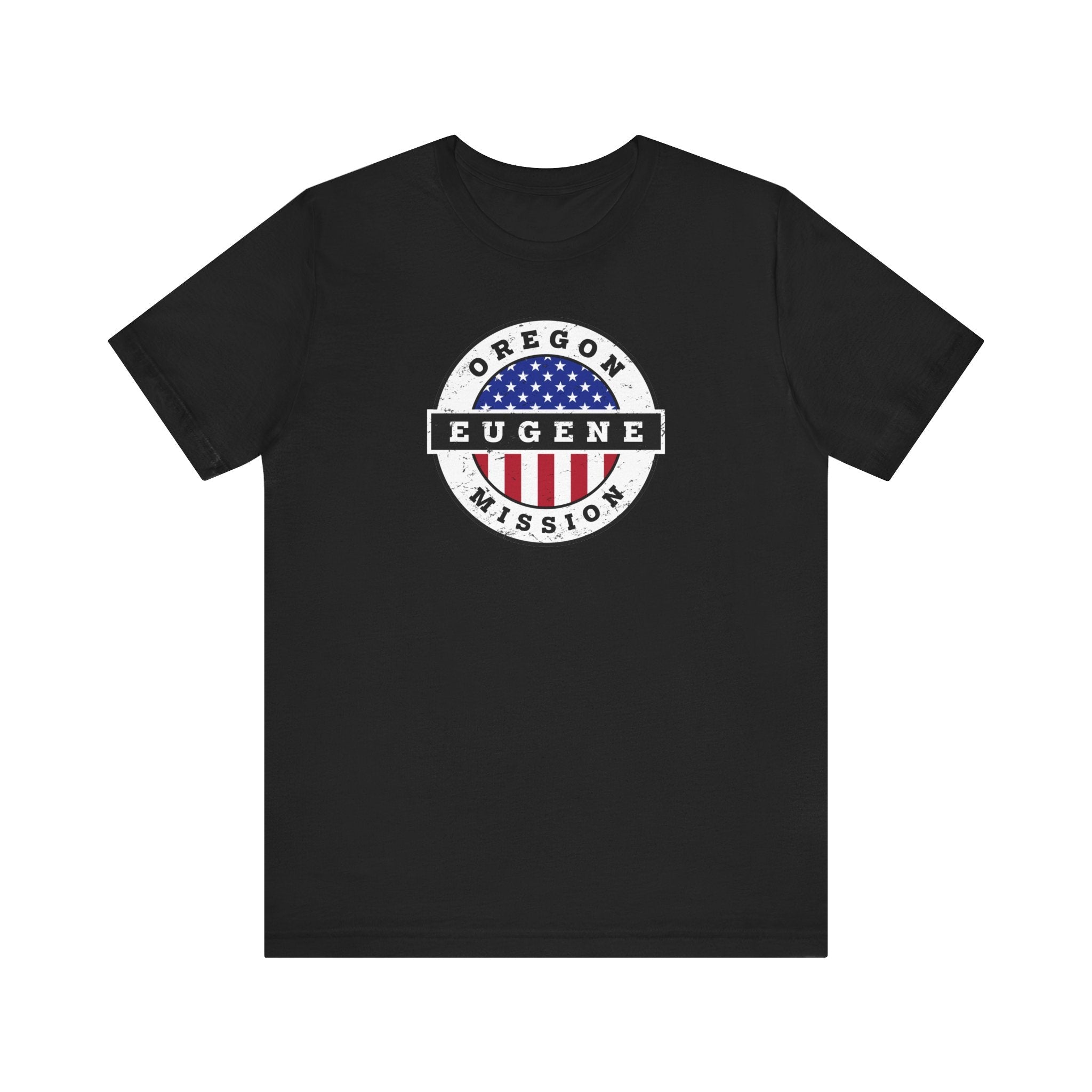 Oregon Eugene Mission Vintage Circular USA Flag T-Shirt - Mission Wishlist - LDS Missionary Gift Store